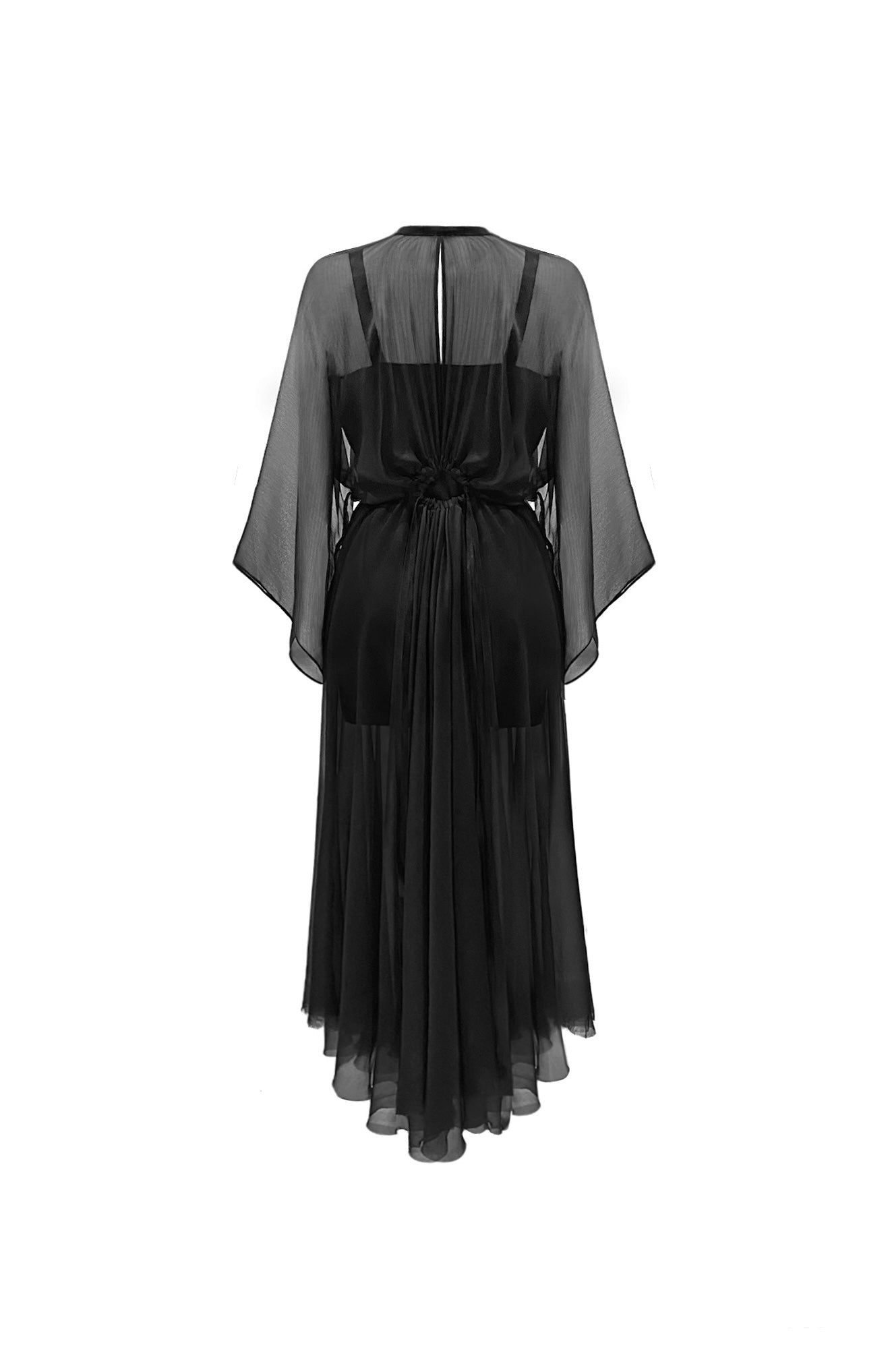 BLACK SILK CHIFFON DRESS AW/22