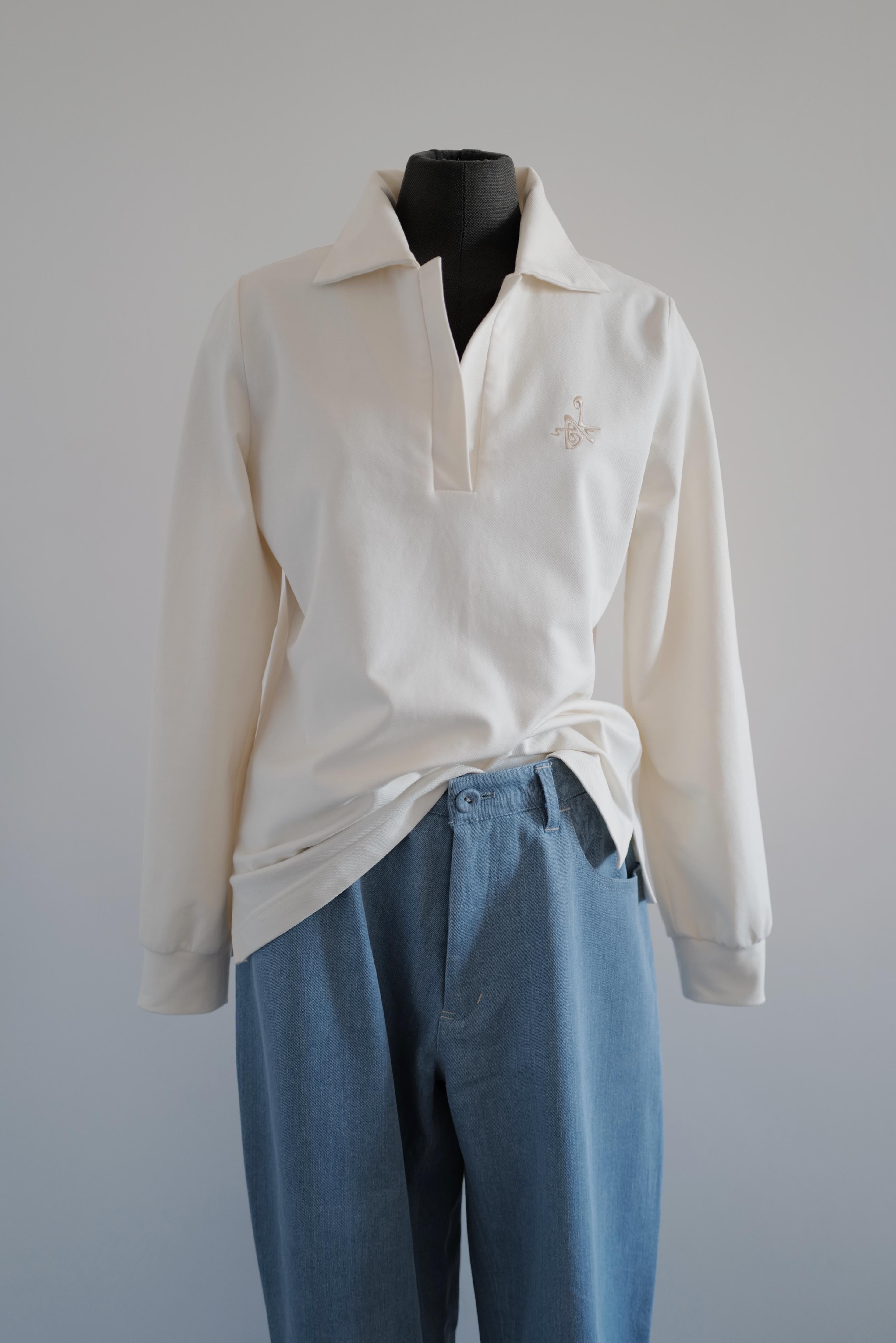 Textured Organic Cotton Pique Long Sleeves Polo SS26
