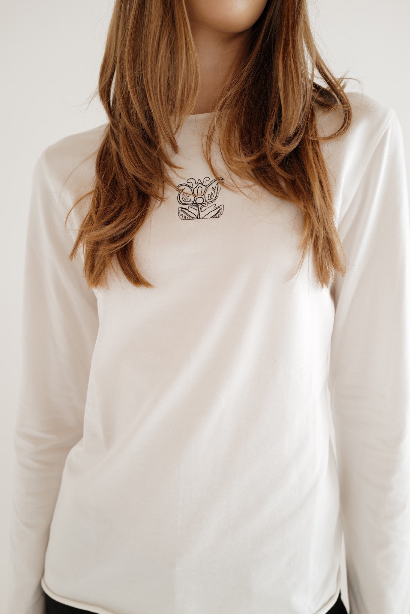Embroidered Organic cotton Fitted Top OLGA