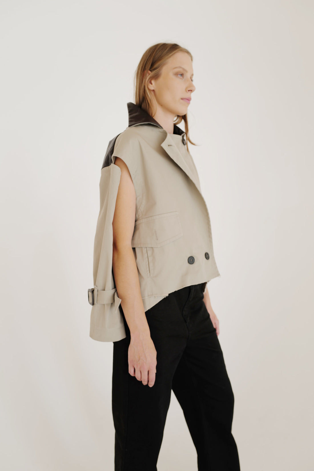 Cotton Gabardine Crop Trench-Cape London (Back to stock)