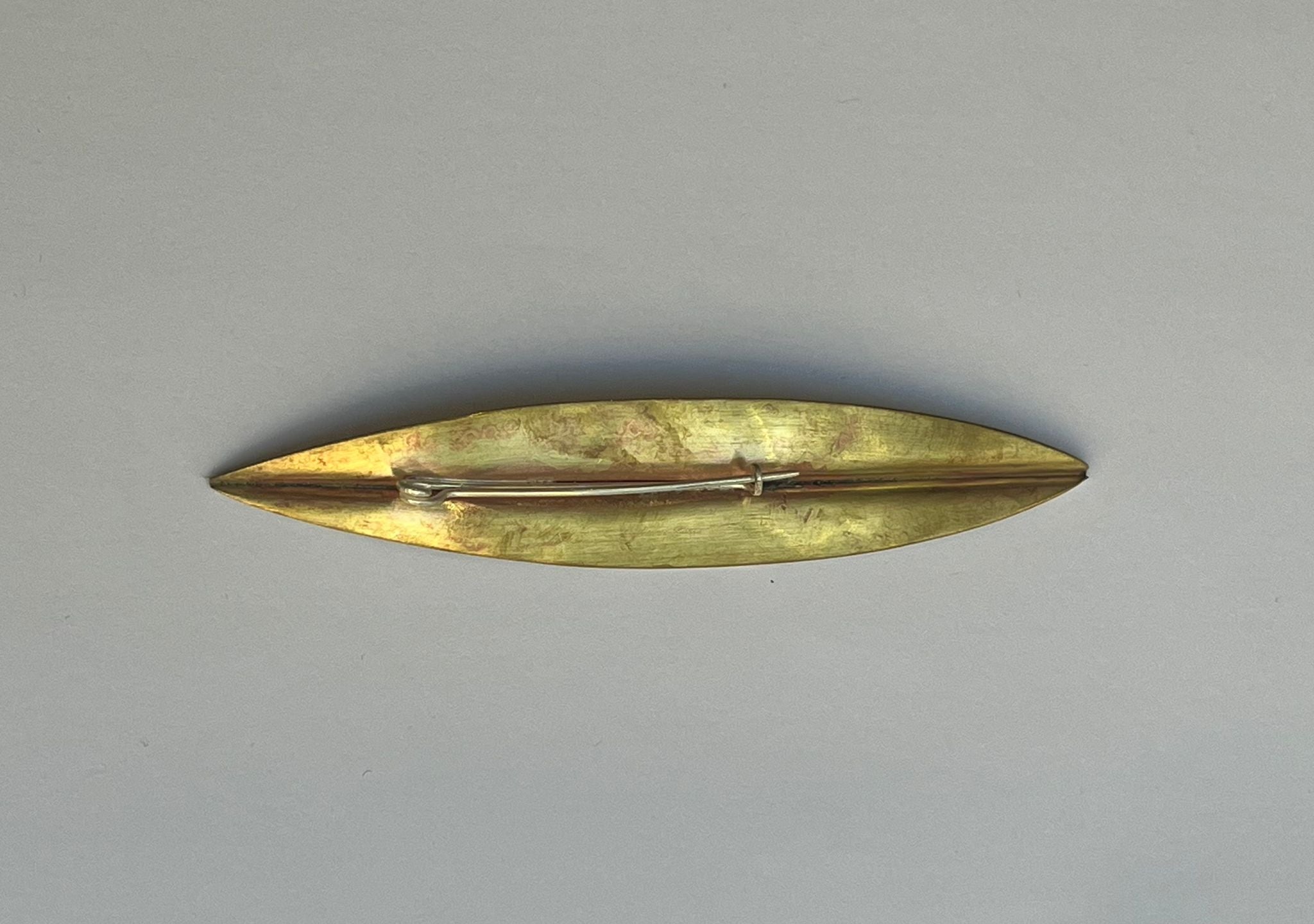 Brass Hand Made Brooch LEAF
