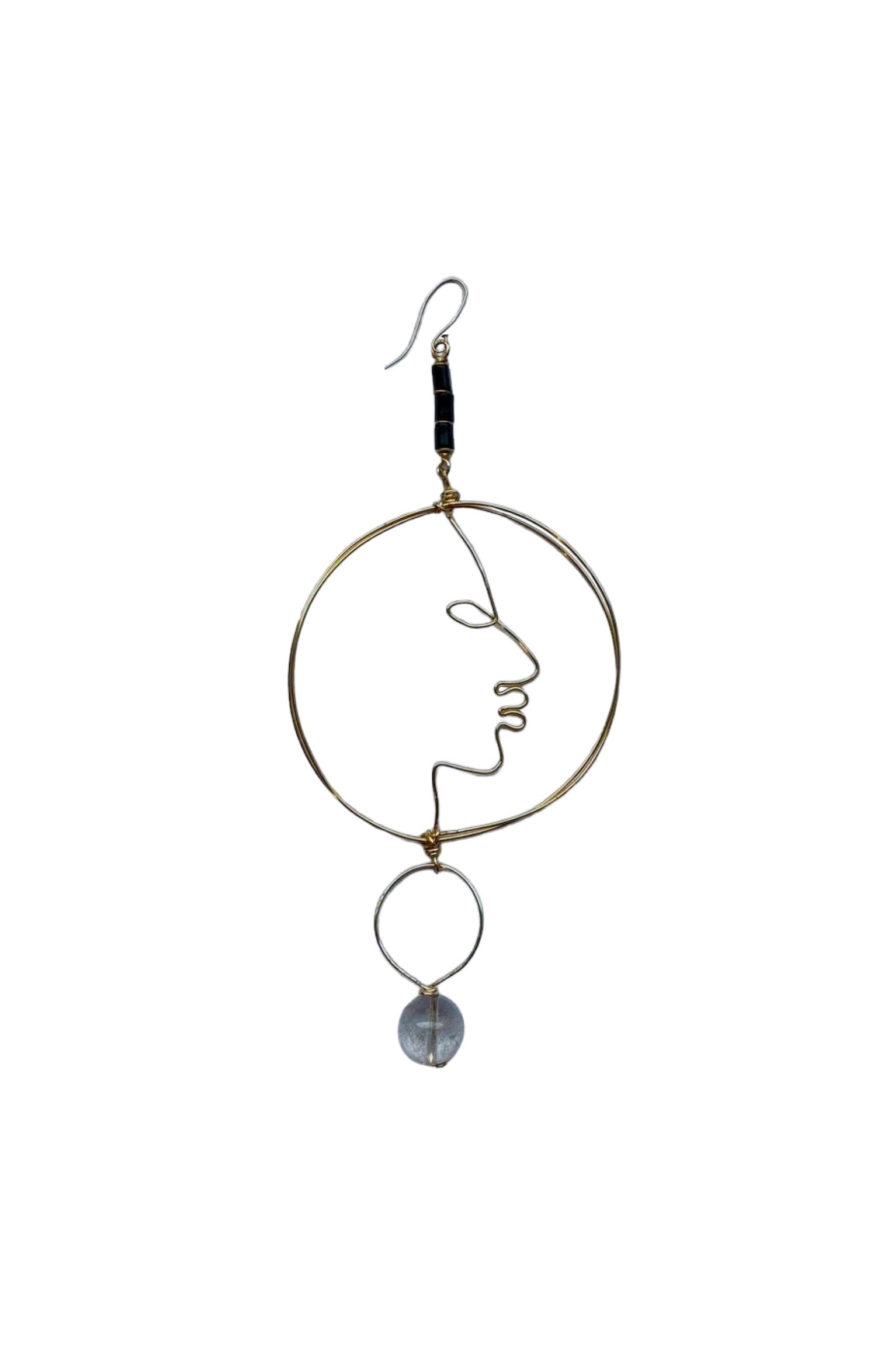 GOLD FILLED 14K CRYSTAL STONE MONO EARRING