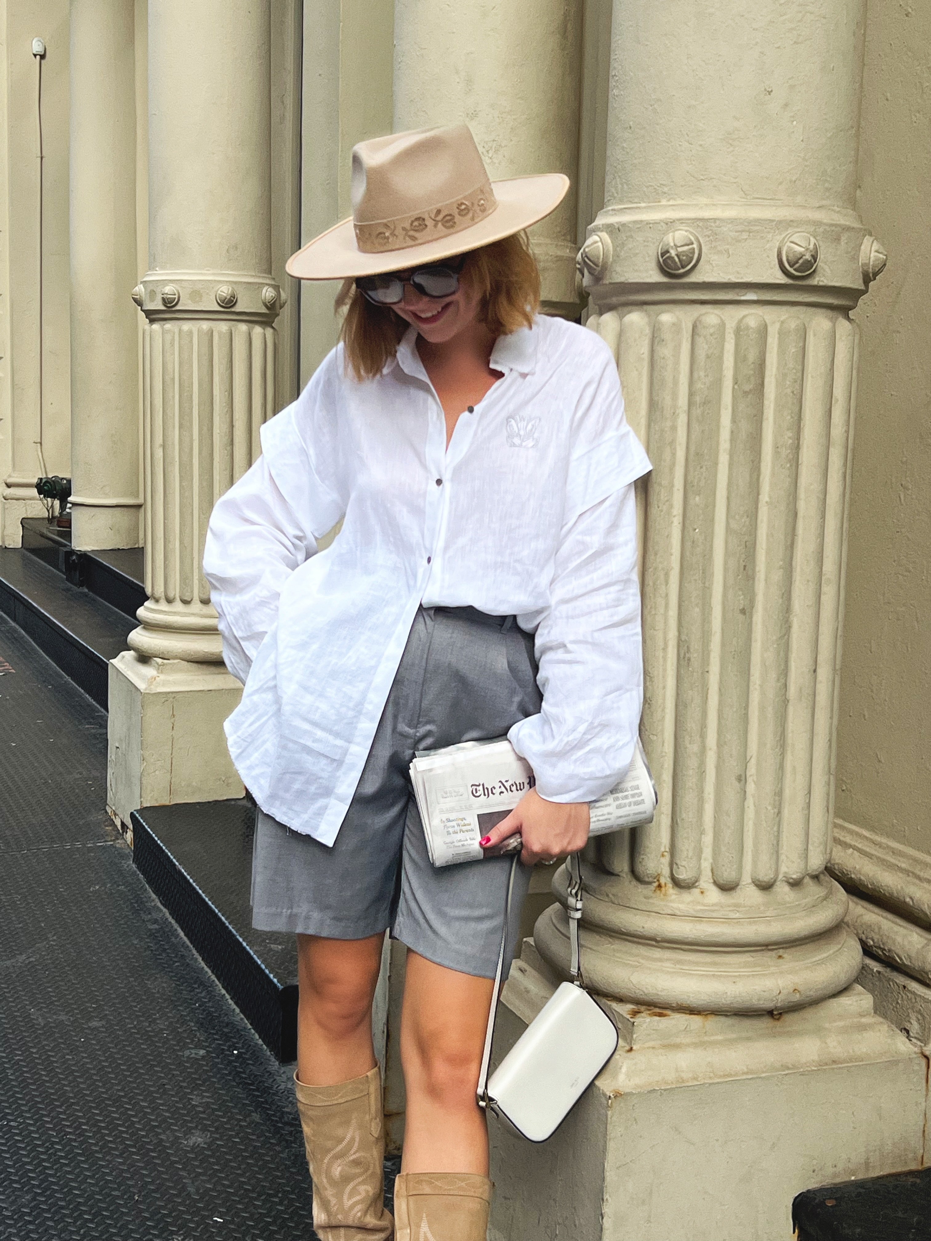 Soft Washed Linen Oversized Shirt WING WHITE