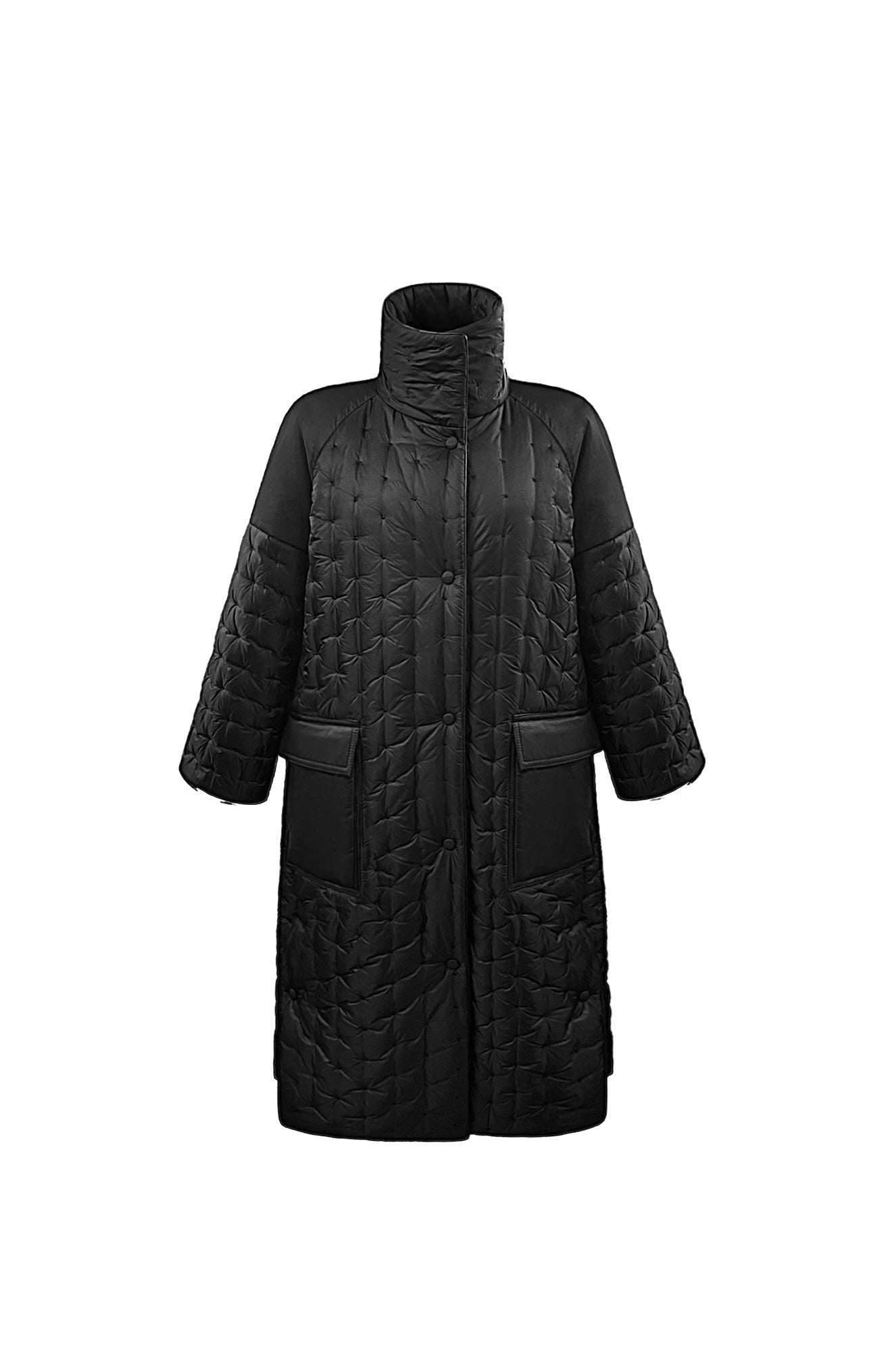QUILTED COAT WITH TURTLE-NECK