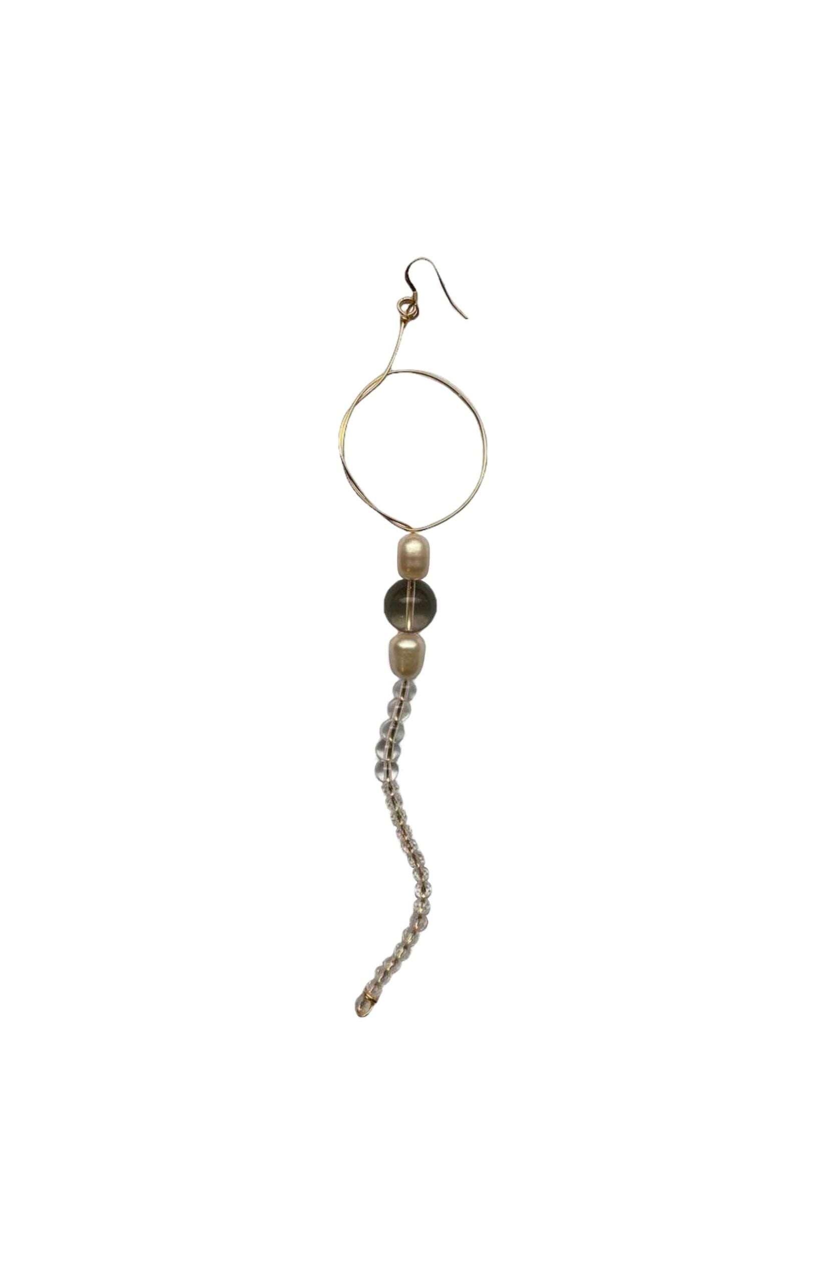 GOLD FILLED 14K CRYSTAL STONE MONO EARRING