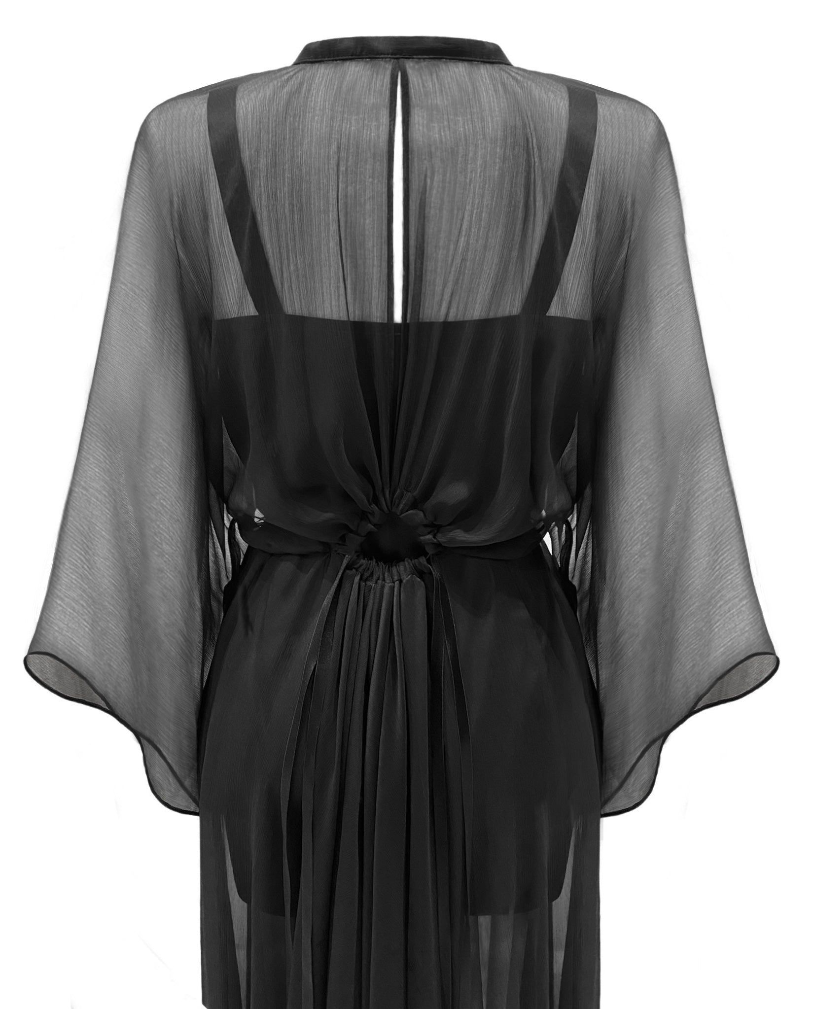 BLACK SILK CHIFFON DRESS AW/22