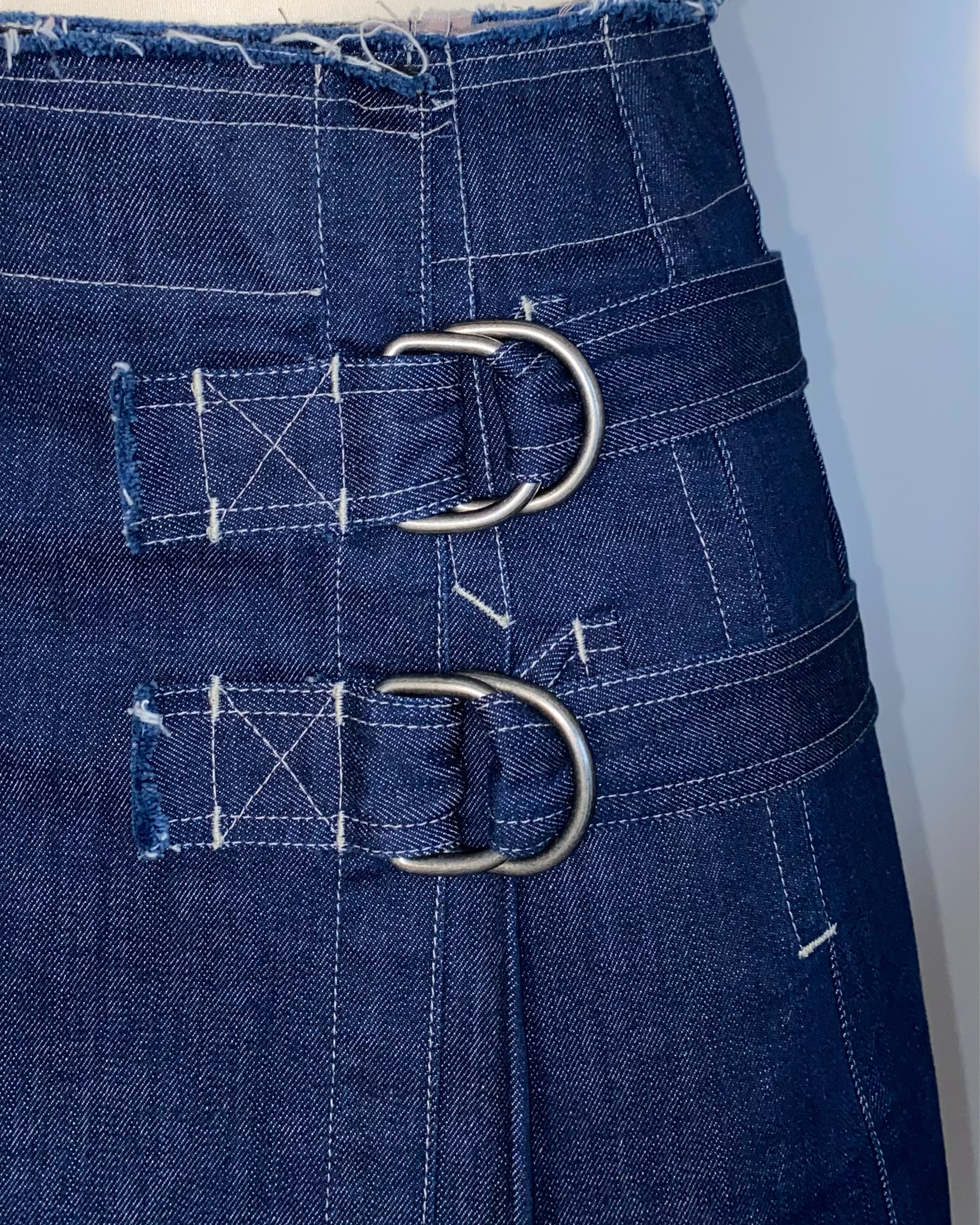 Denim Kilt Style MIDI SKIRT