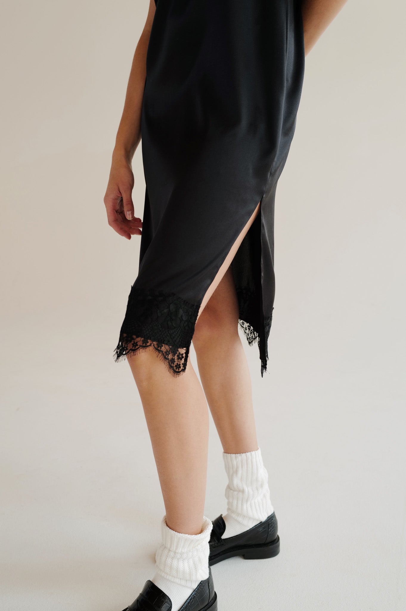 Silk Atlas Stretch Slip Dress (Last item)