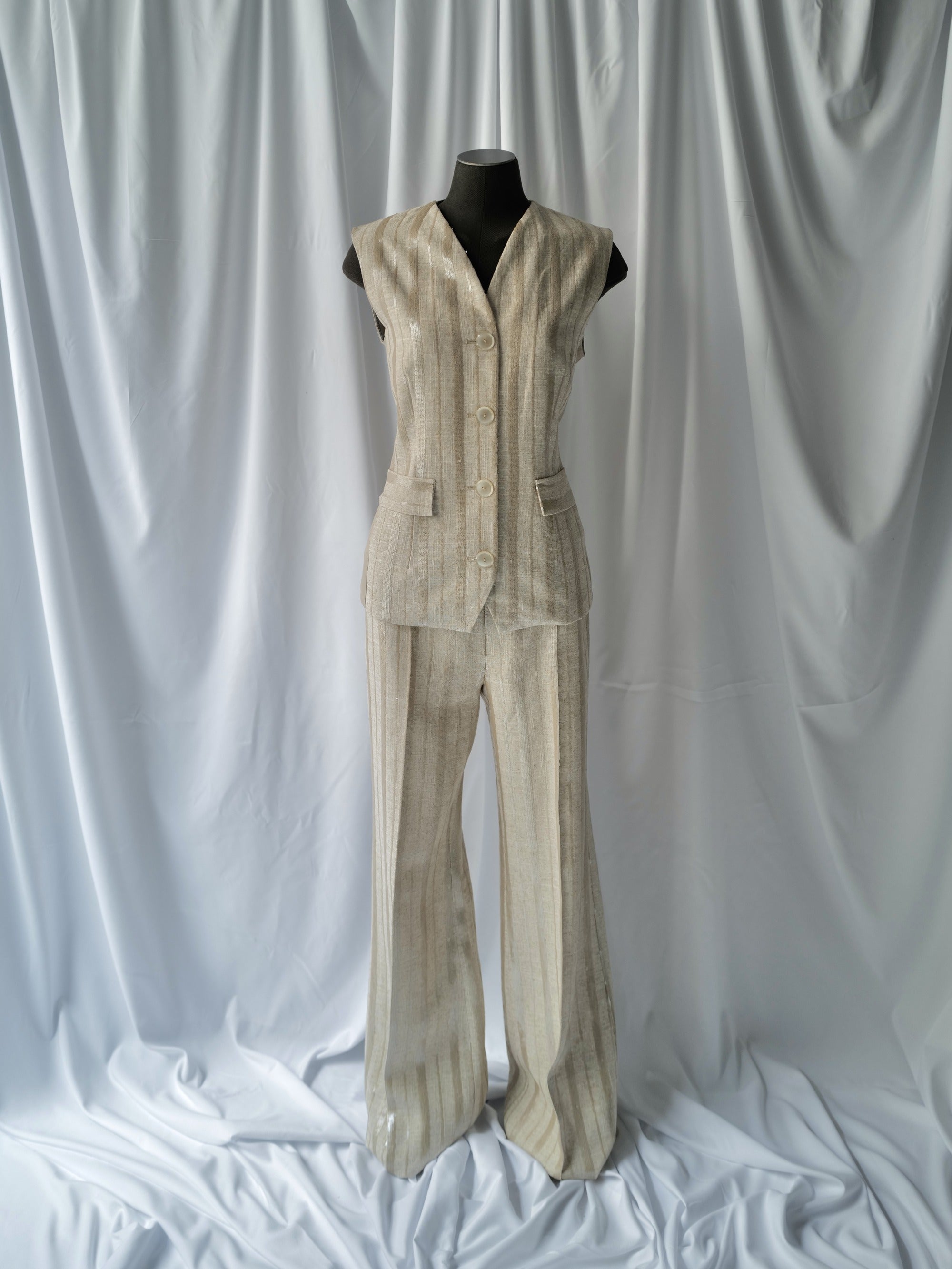 Linen and Viscose Blend Canva Vest SS25