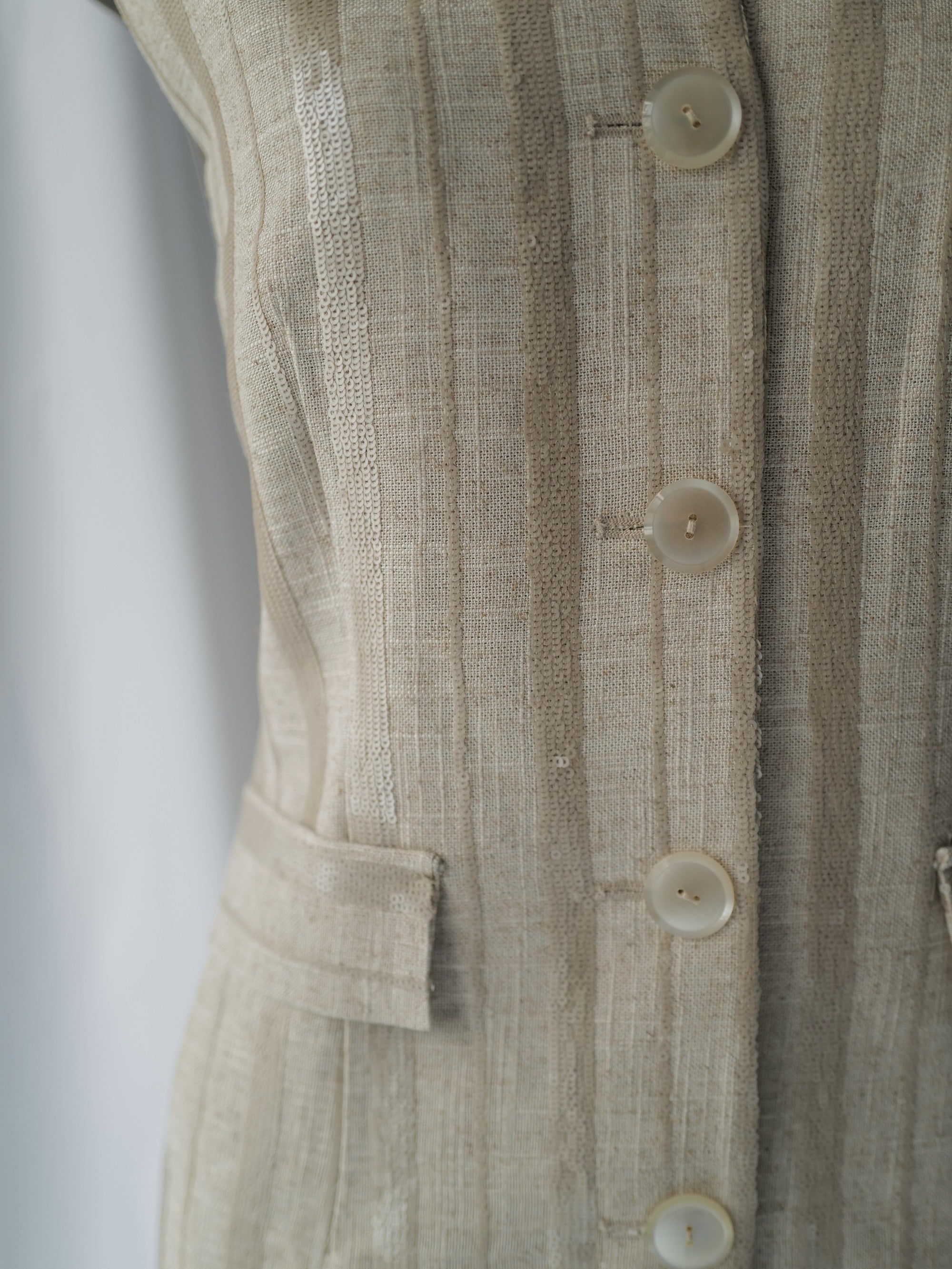 Linen and Viscose Blend Canva Vest SS25