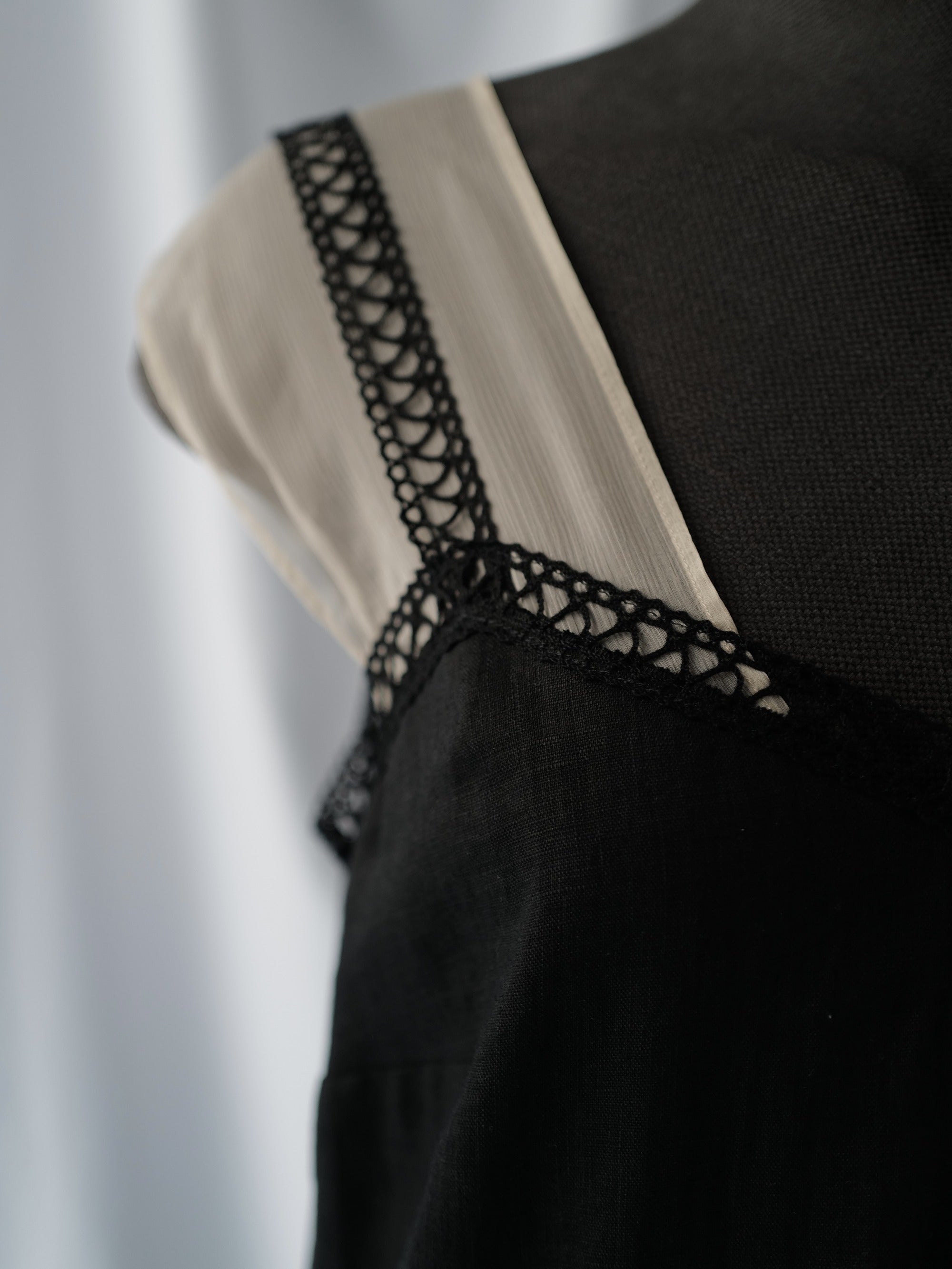 Linen-Silk Sundress CLOUD BLACK