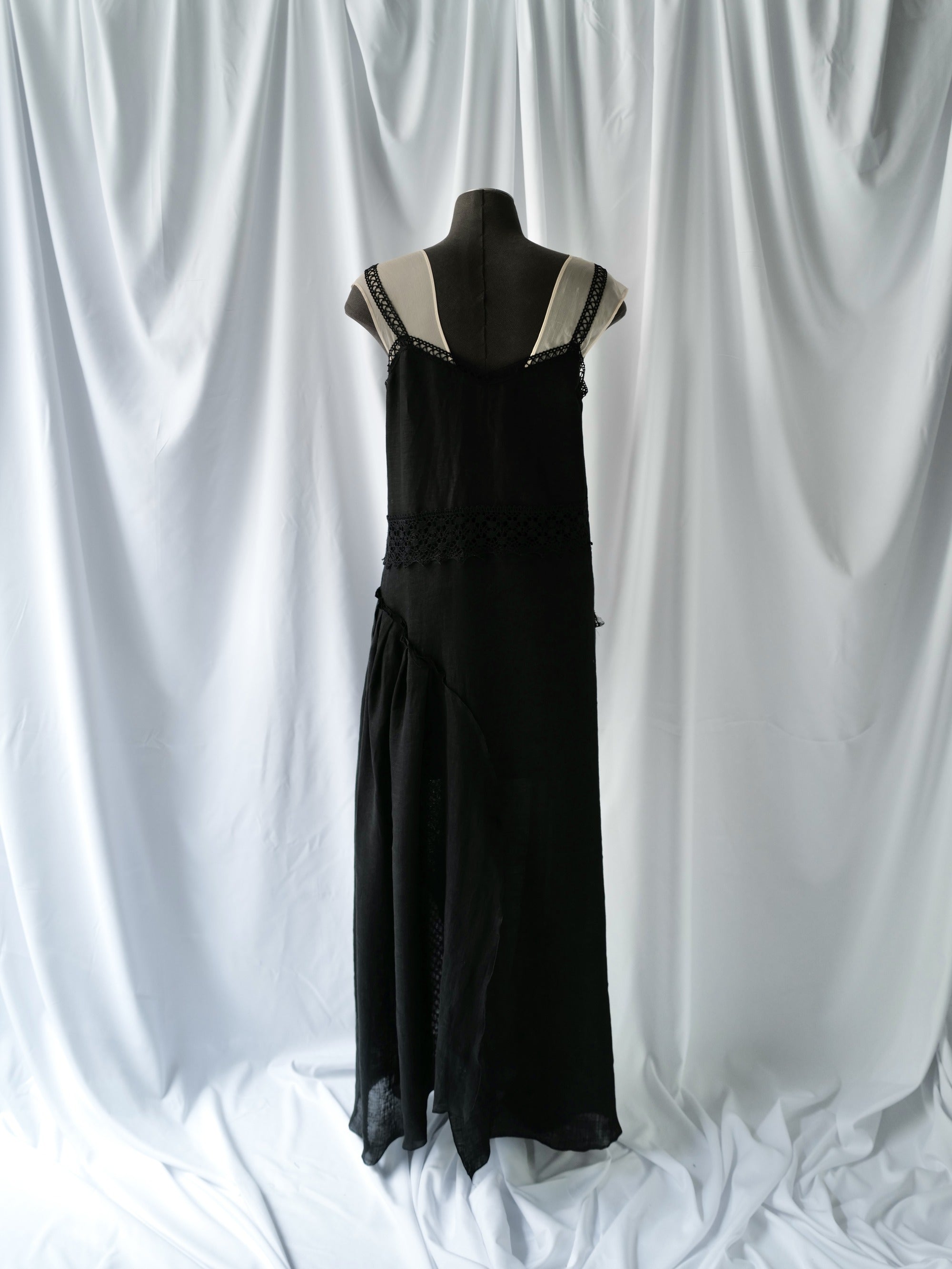 Linen-Silk Sundress CLOUD BLACK