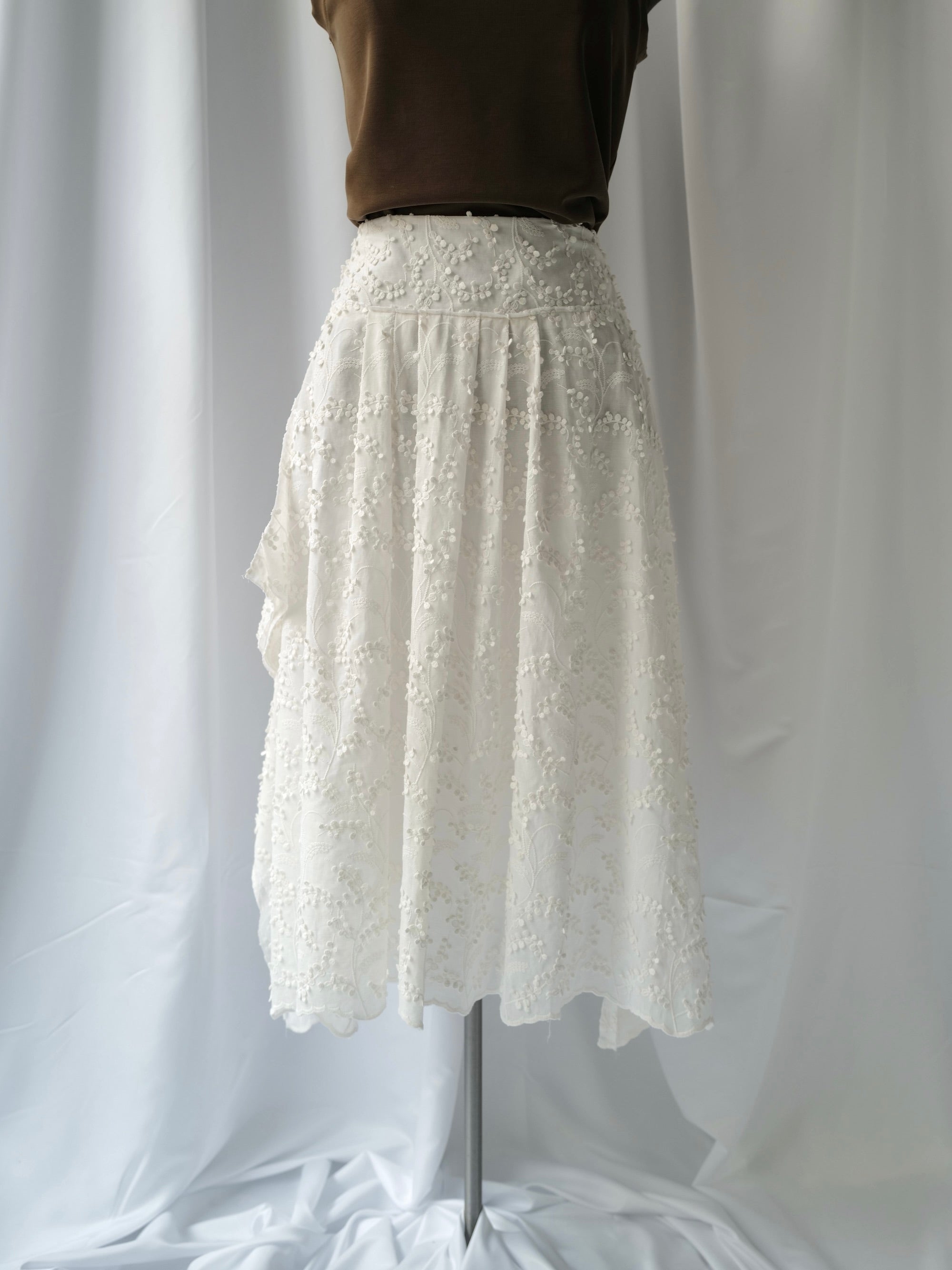 Cotton Skirt with 3D-Embroidery MIMOSA