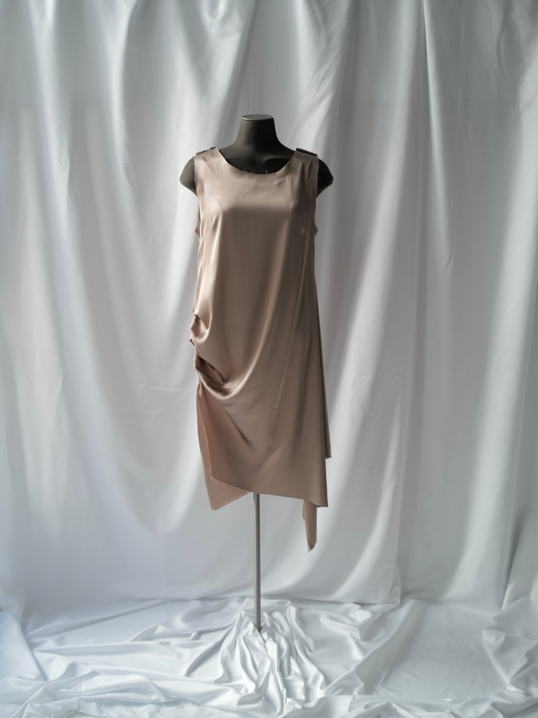 Light Cupra Asymmetrical Tunic with Raw Edges MELISSA SS25