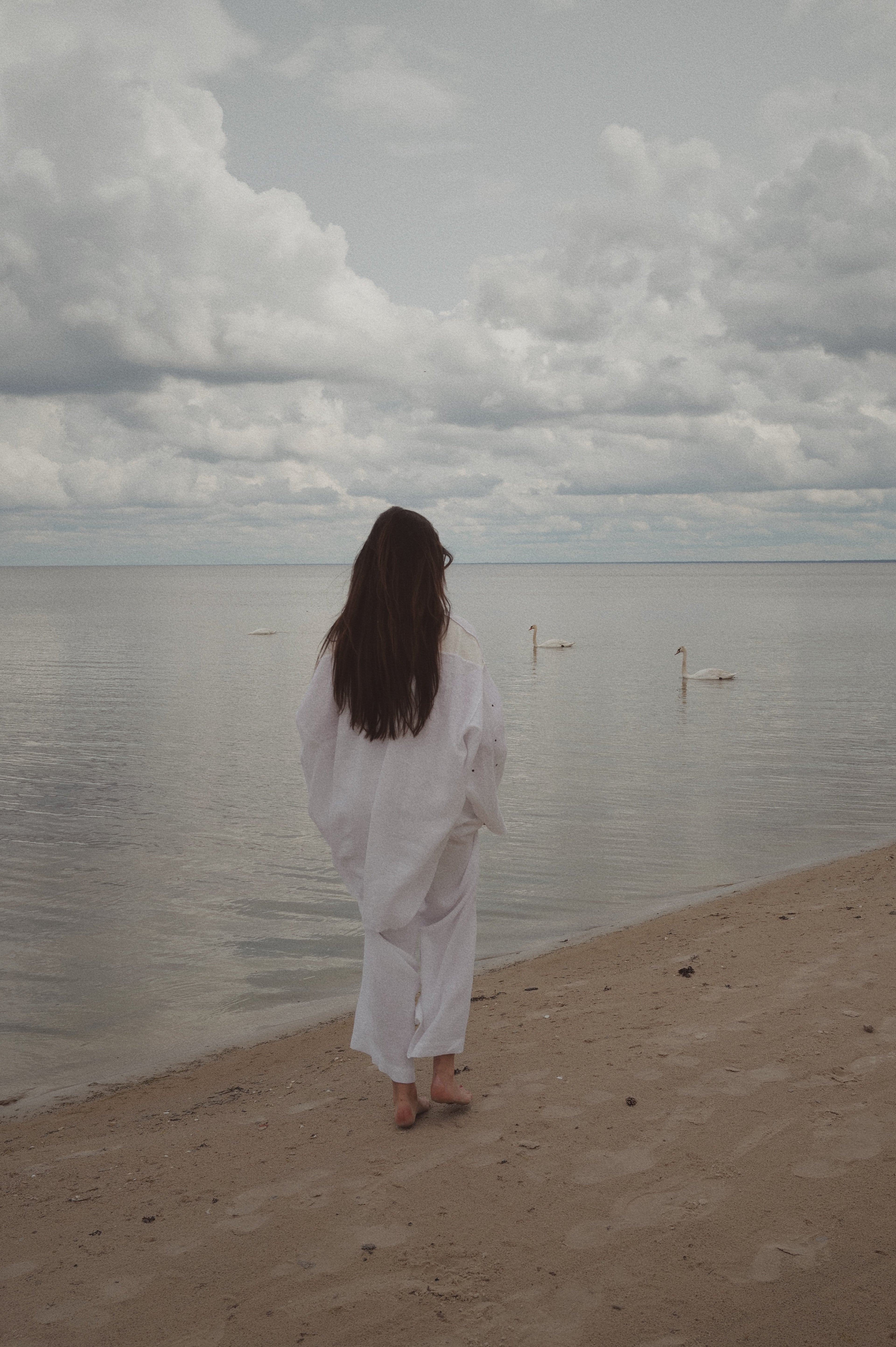 Soft Light Linen Shirt THE DOTS WHITE