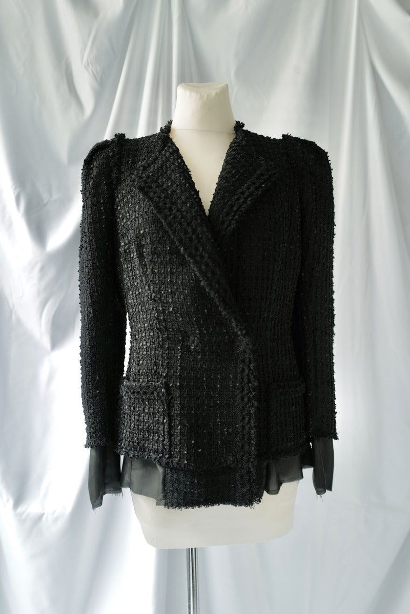 Silk/Cotton Double- Breasted Tweed Blazer AW25