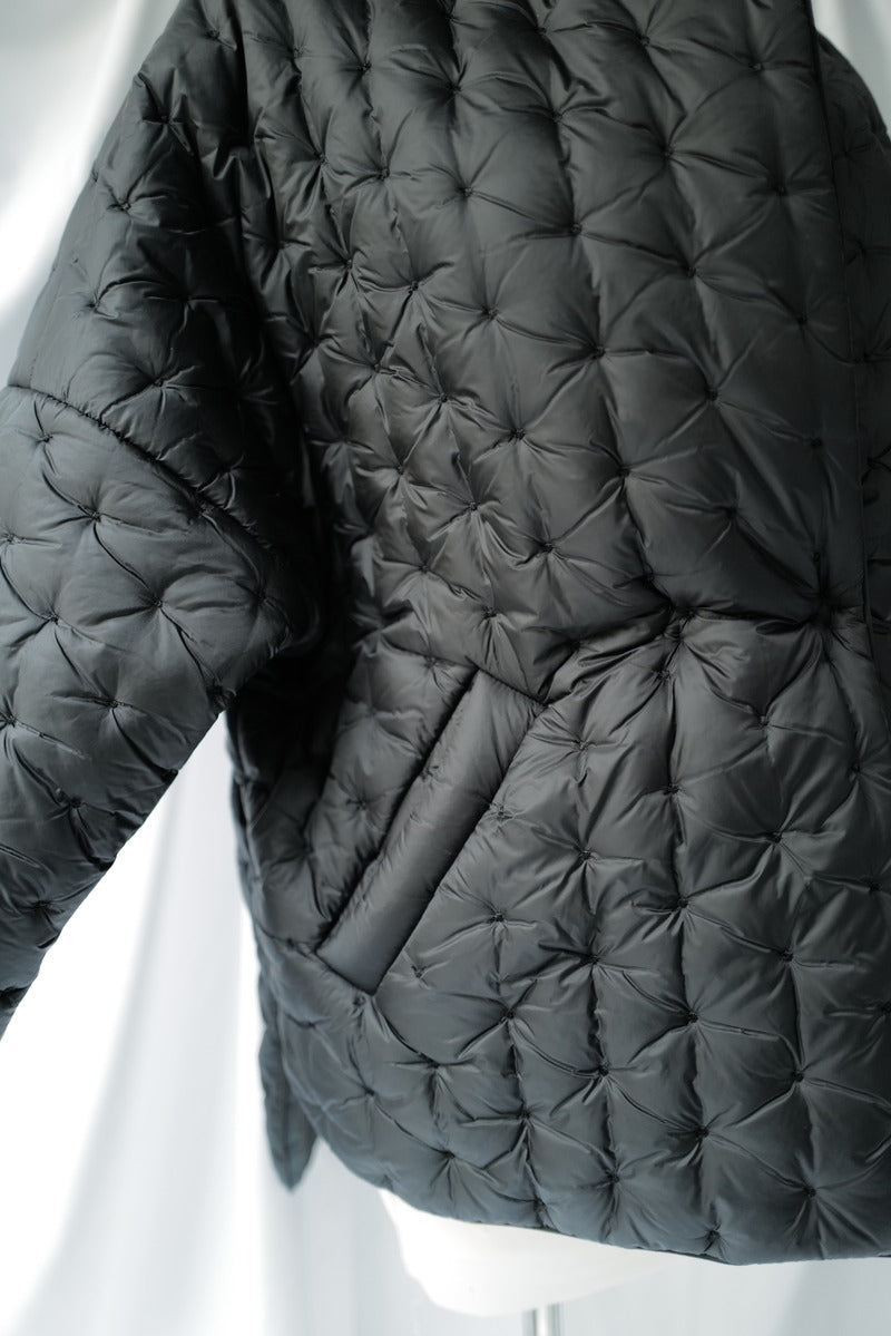 Quilted Jacket with a tweed collar