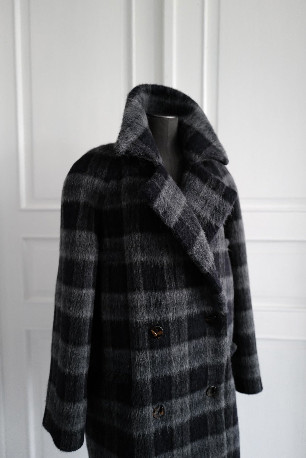 Liama Fluffy Double Breasted Plaid Coat AW25