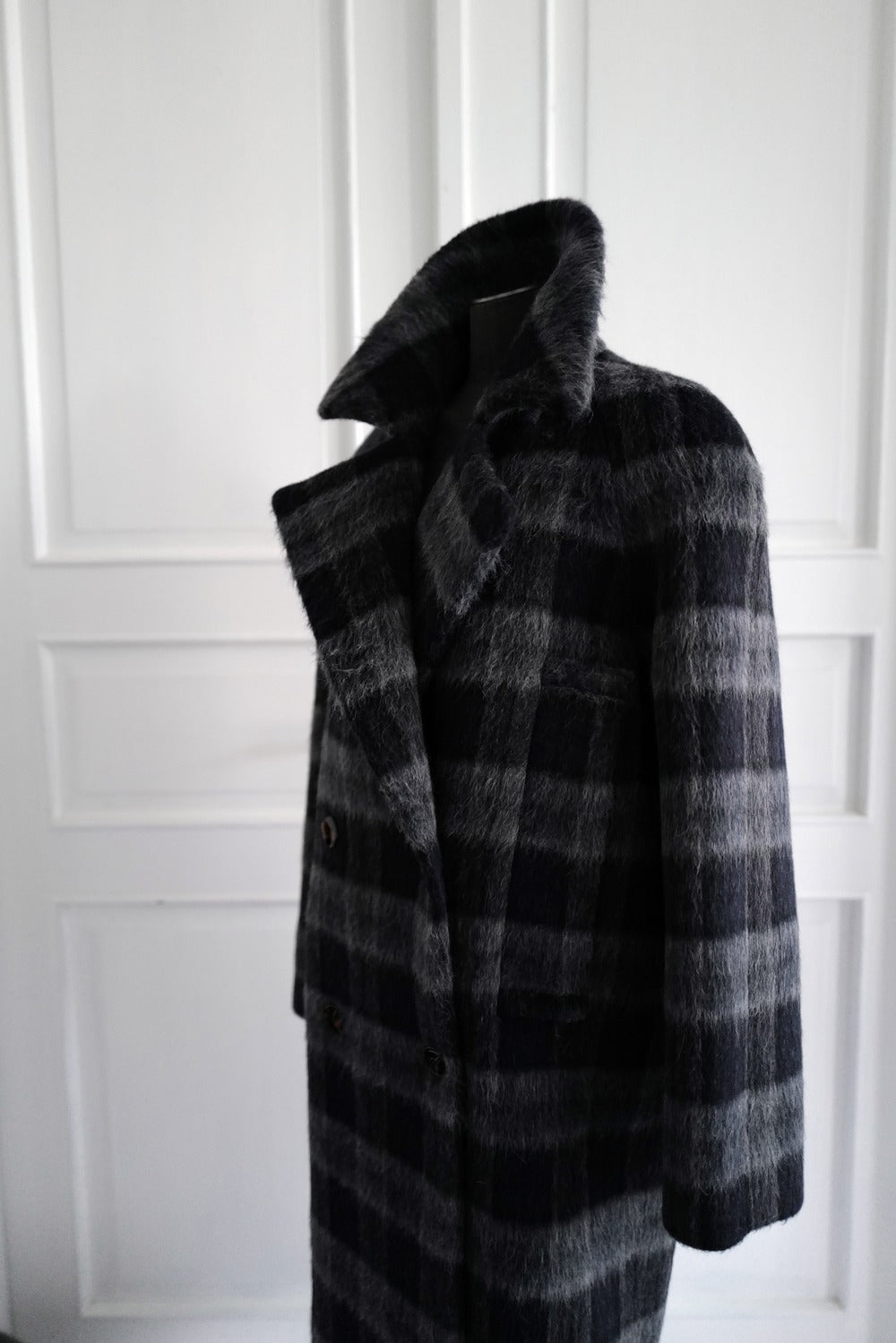 Liama Fluffy Double Breasted Plaid Coat AW25
