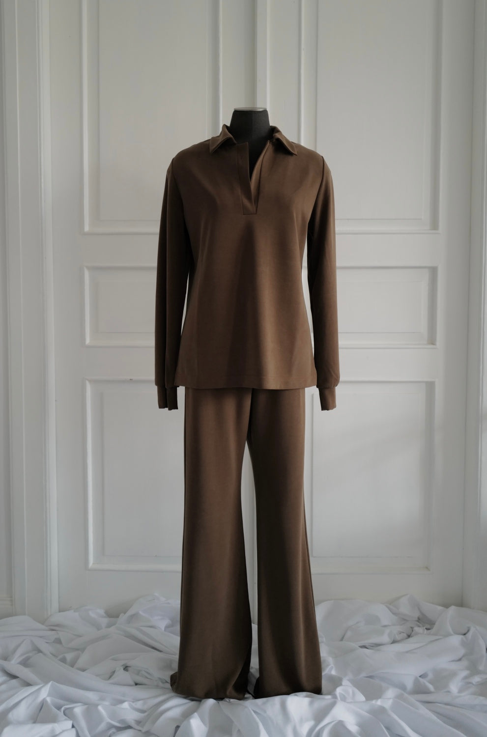 Suede-Touch Cupro Trousers NY Collection