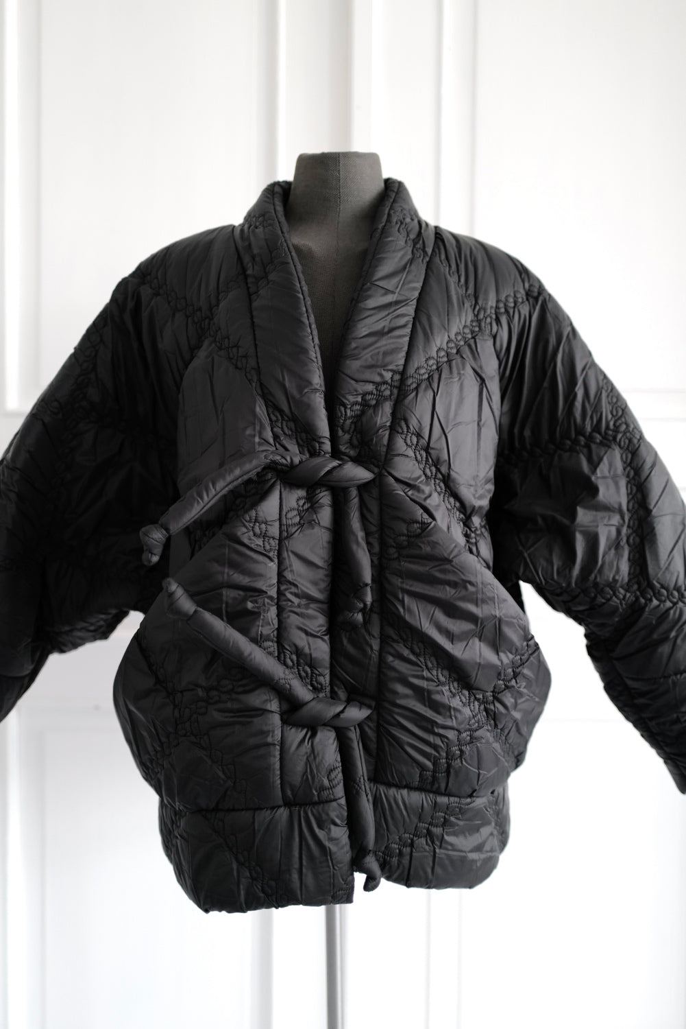 Quilted Kimono Jacket KYOTO With Large Pockets and Tie Closure Pre Fall 26