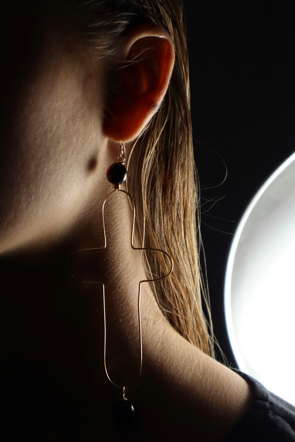 GOLD FILLED 14K ONYX STONE EARRINGS