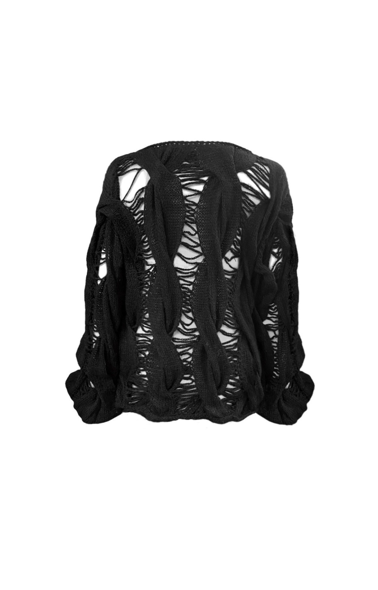 BLACK WOOL SWEATER “BRAIDS” AW/22 - PRE ORDER