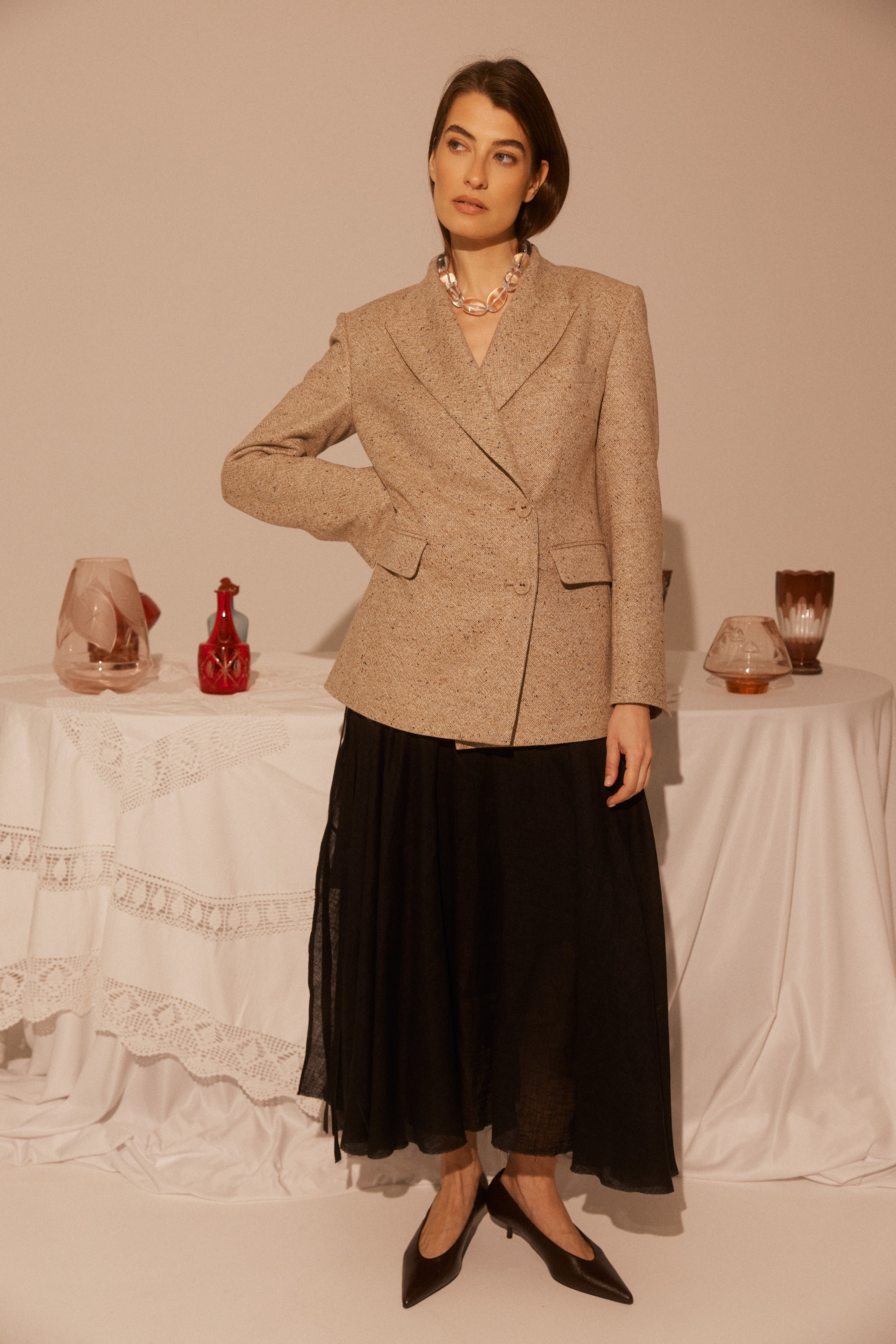 Fitted Tailored Silk Wool Blazer GABI SS26