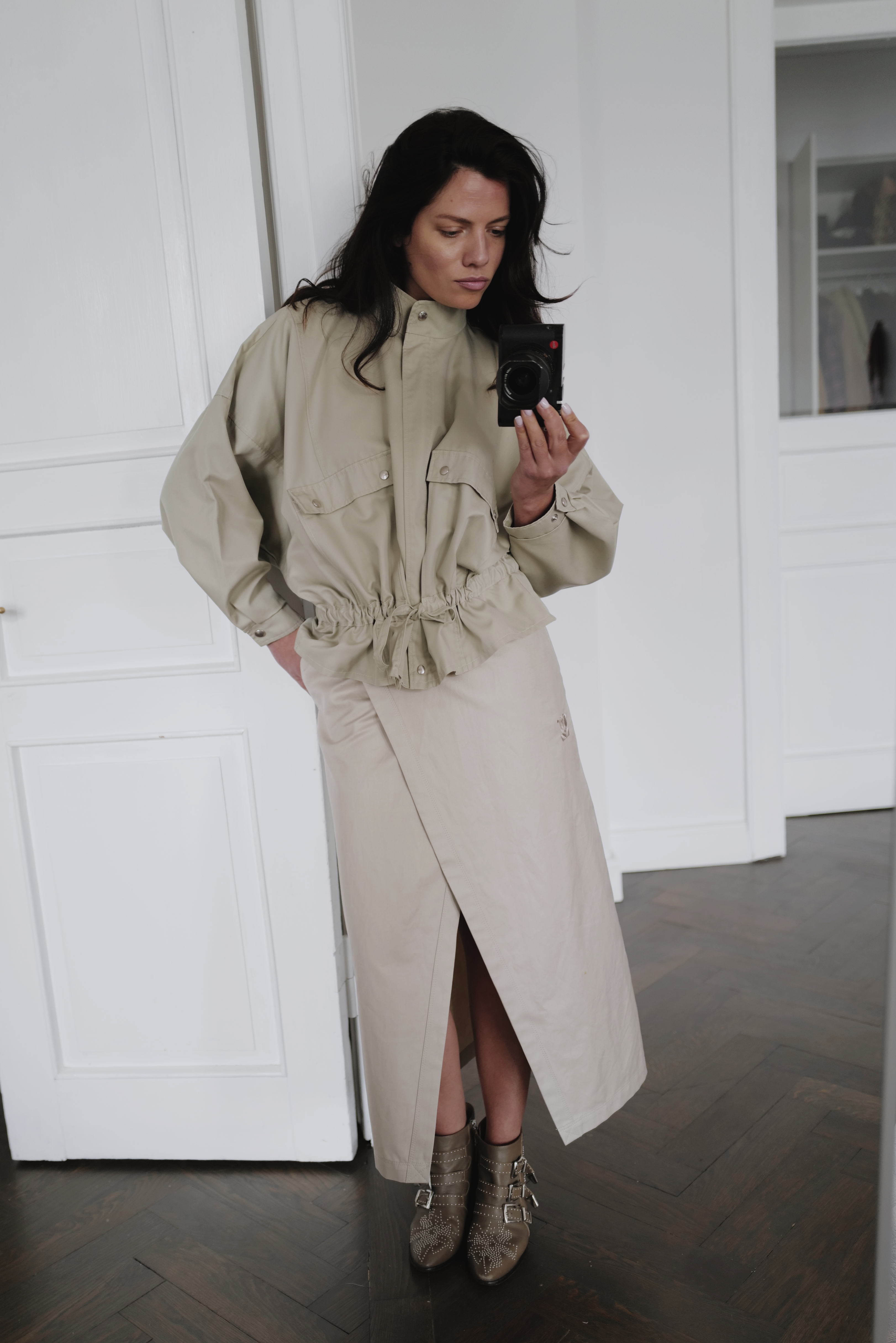 Cotton-Linen Gabardine Wrap Skirt MILA