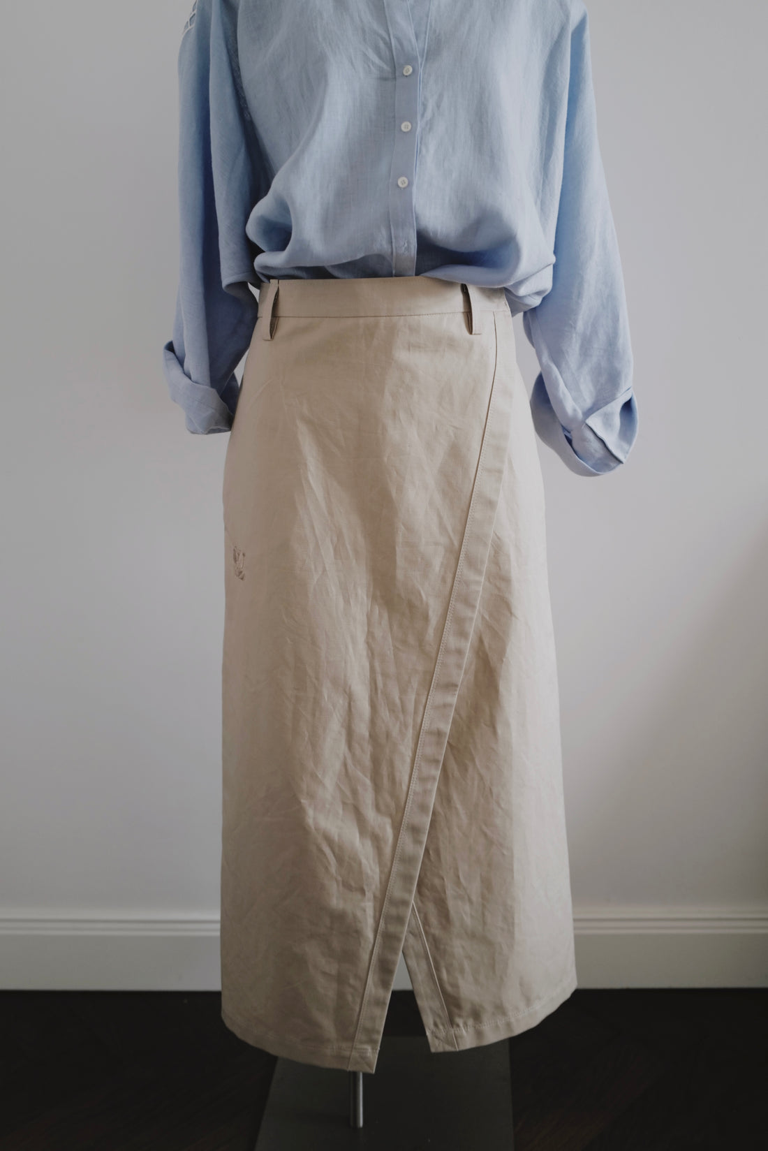 Cotton-Linen Gabardine Wrap Skirt MILA