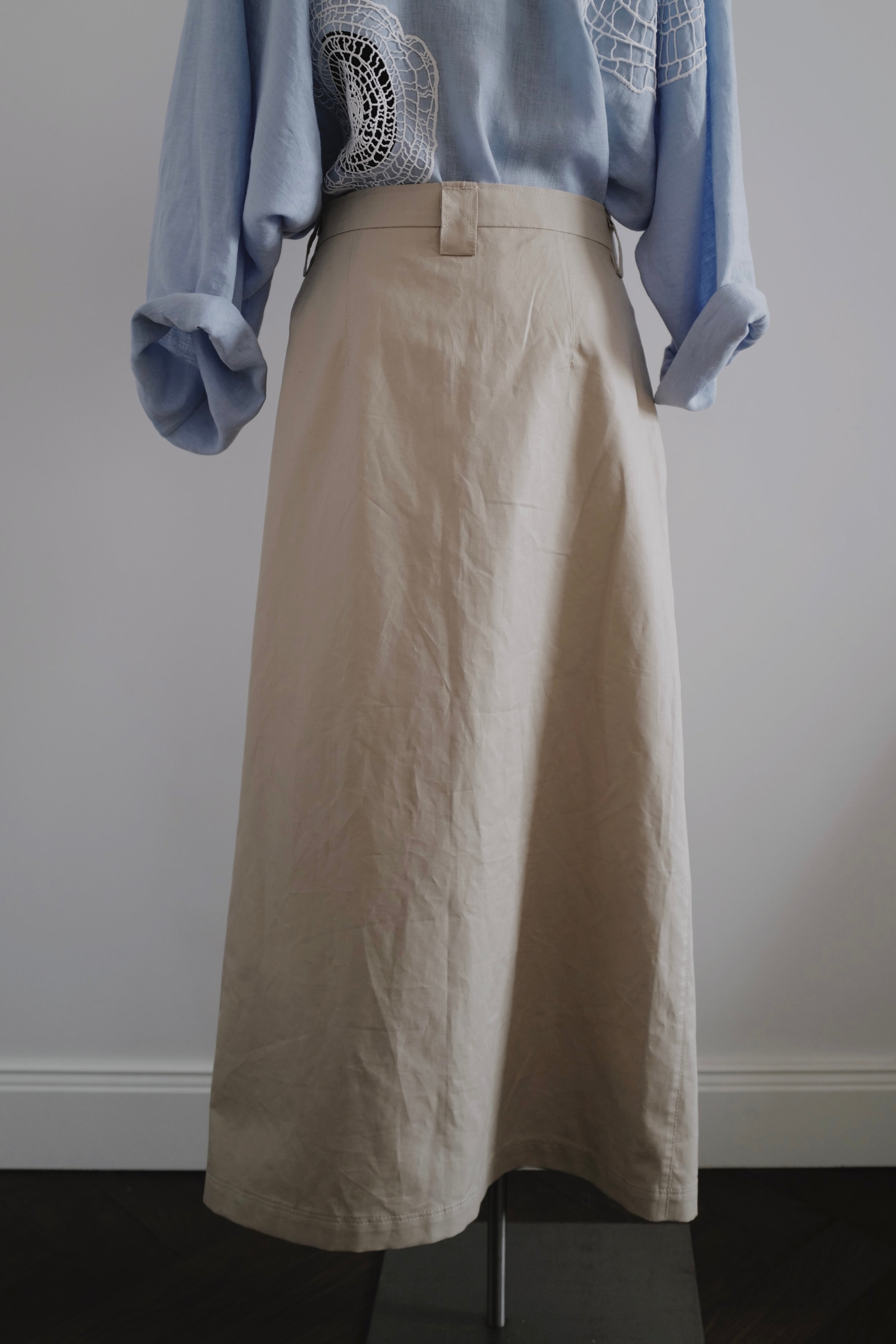 Cotton-Linen Gabardine Wrap Skirt MILA