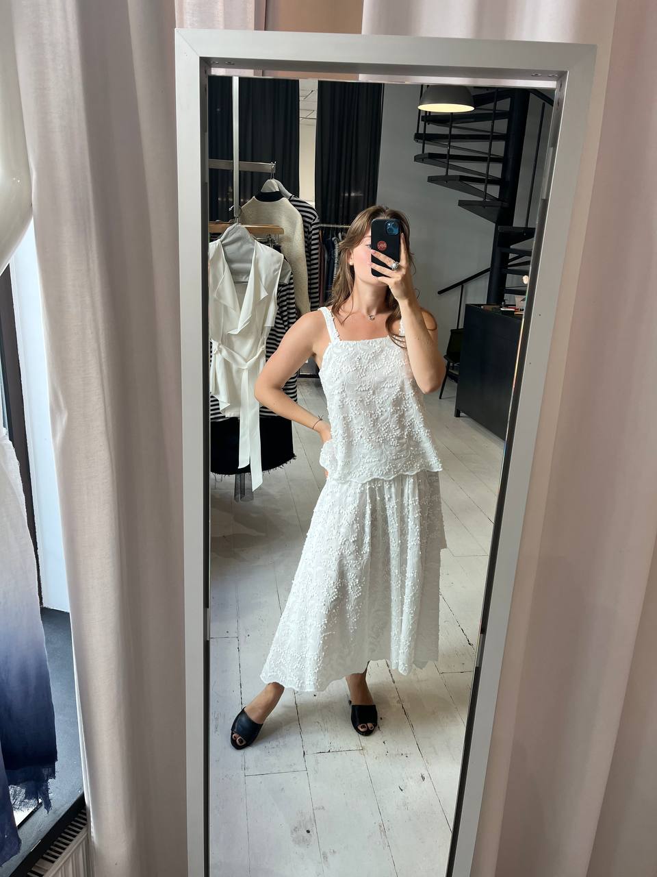 Cotton Skirt with 3D-Embroidery MIMOSA