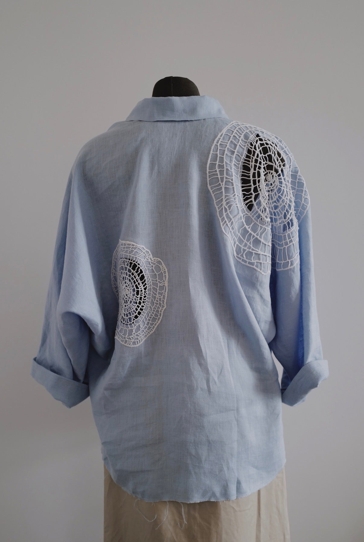 Handcrafted Embroidered Linen Kimono Shirt