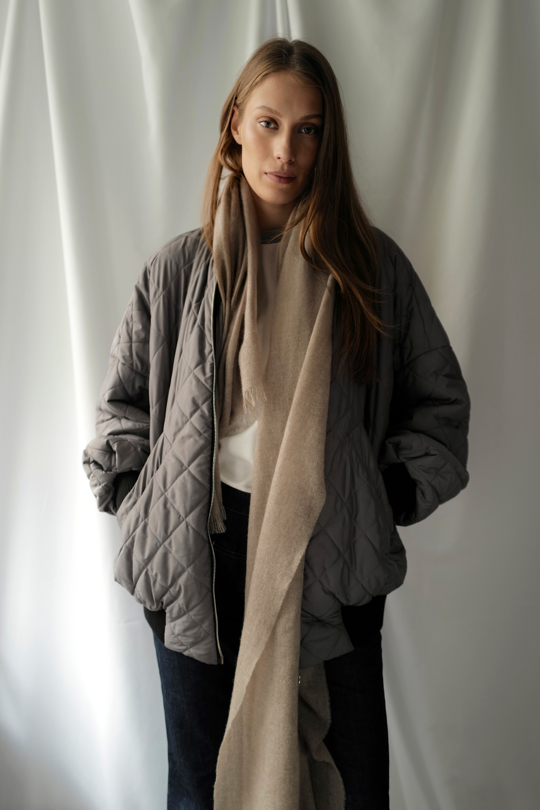 Quilted Oversized Bomber Jacket AW25