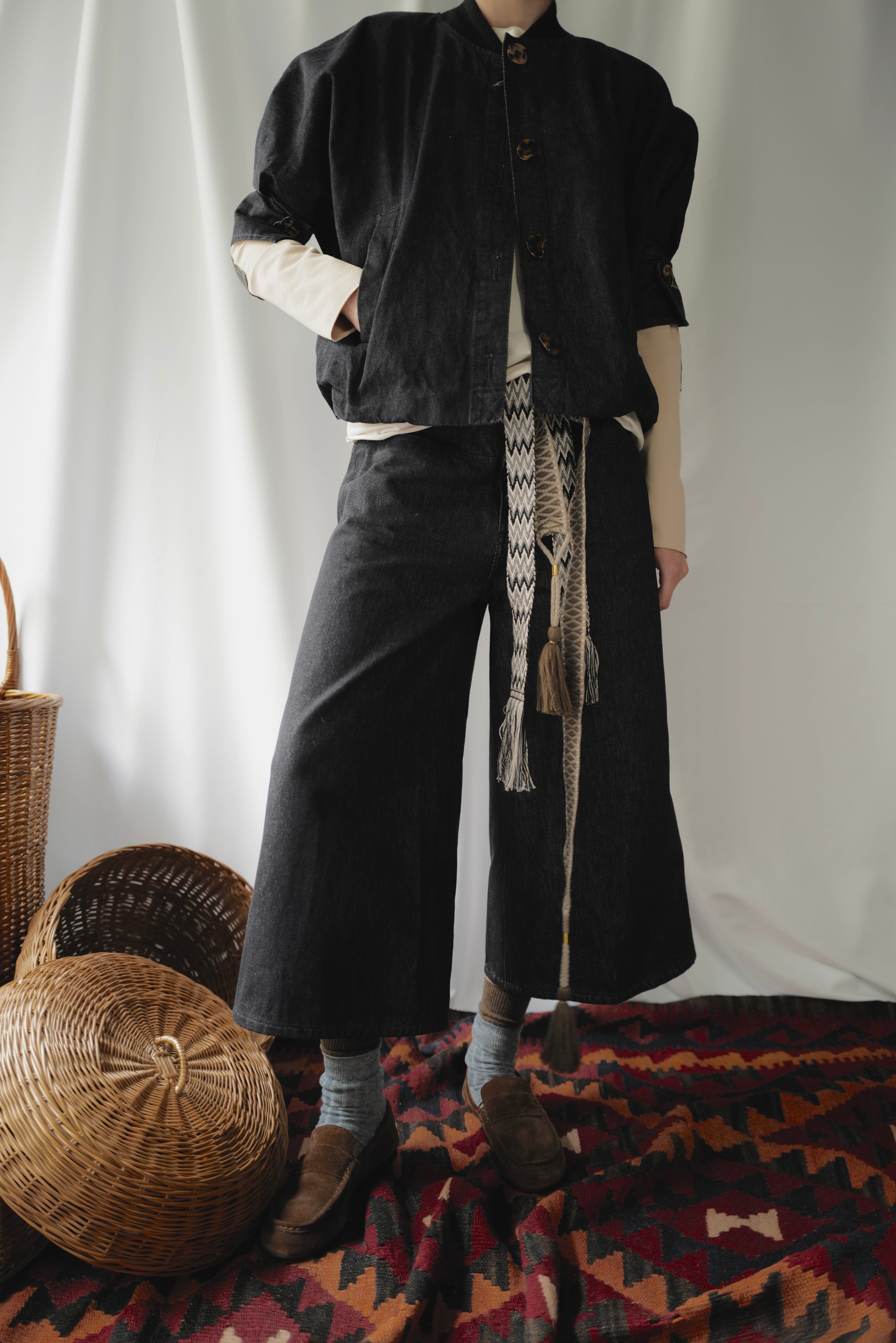 Raw Denim Wide-Leg Culotte Jeans AW25