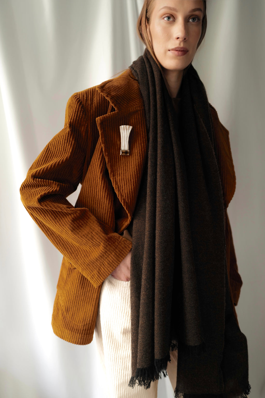 Cashmere Shawl Dark Chocolate AW25