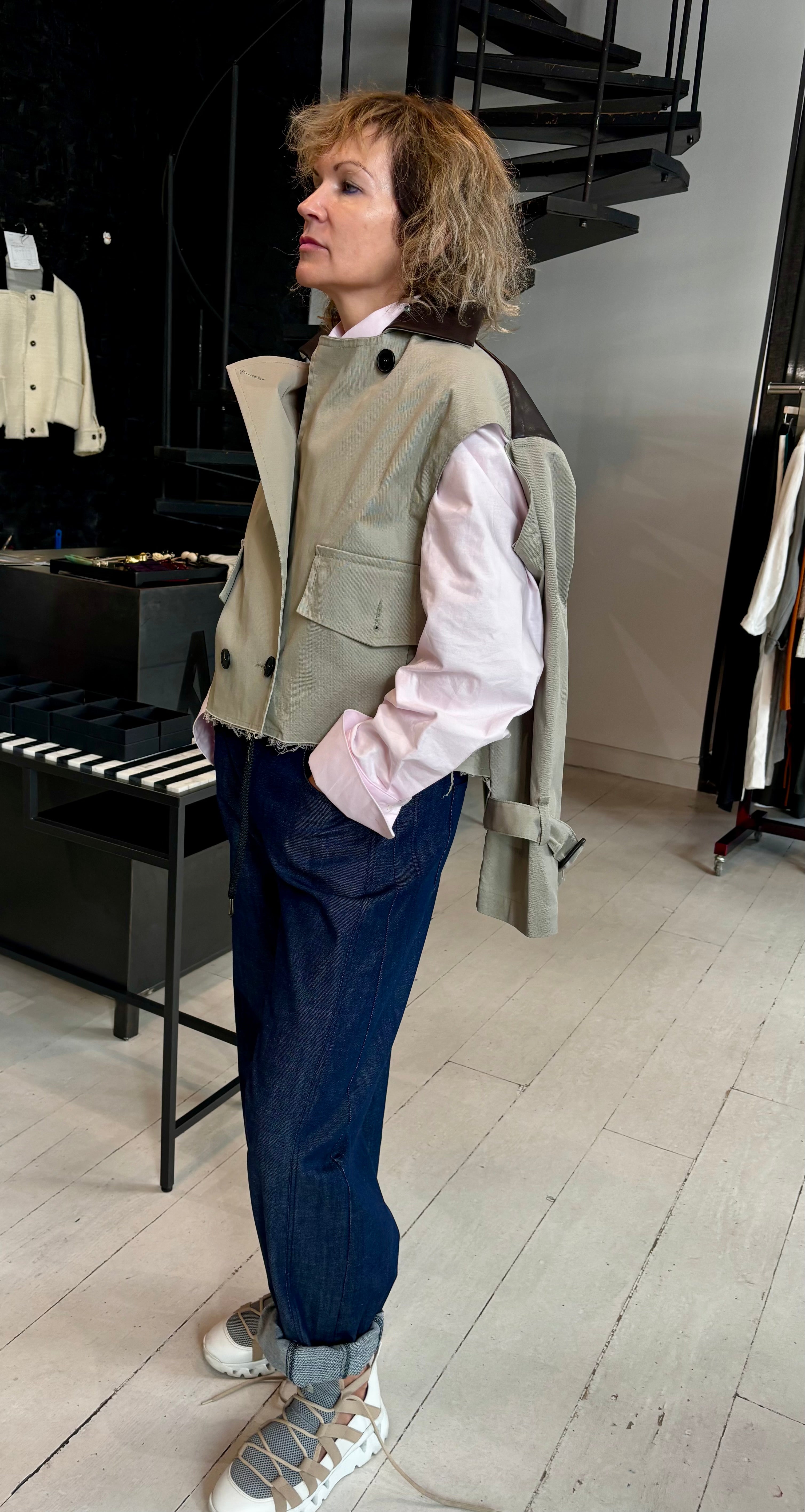 Cotton Gabardine Crop Trench-Cape London (Back to stock)