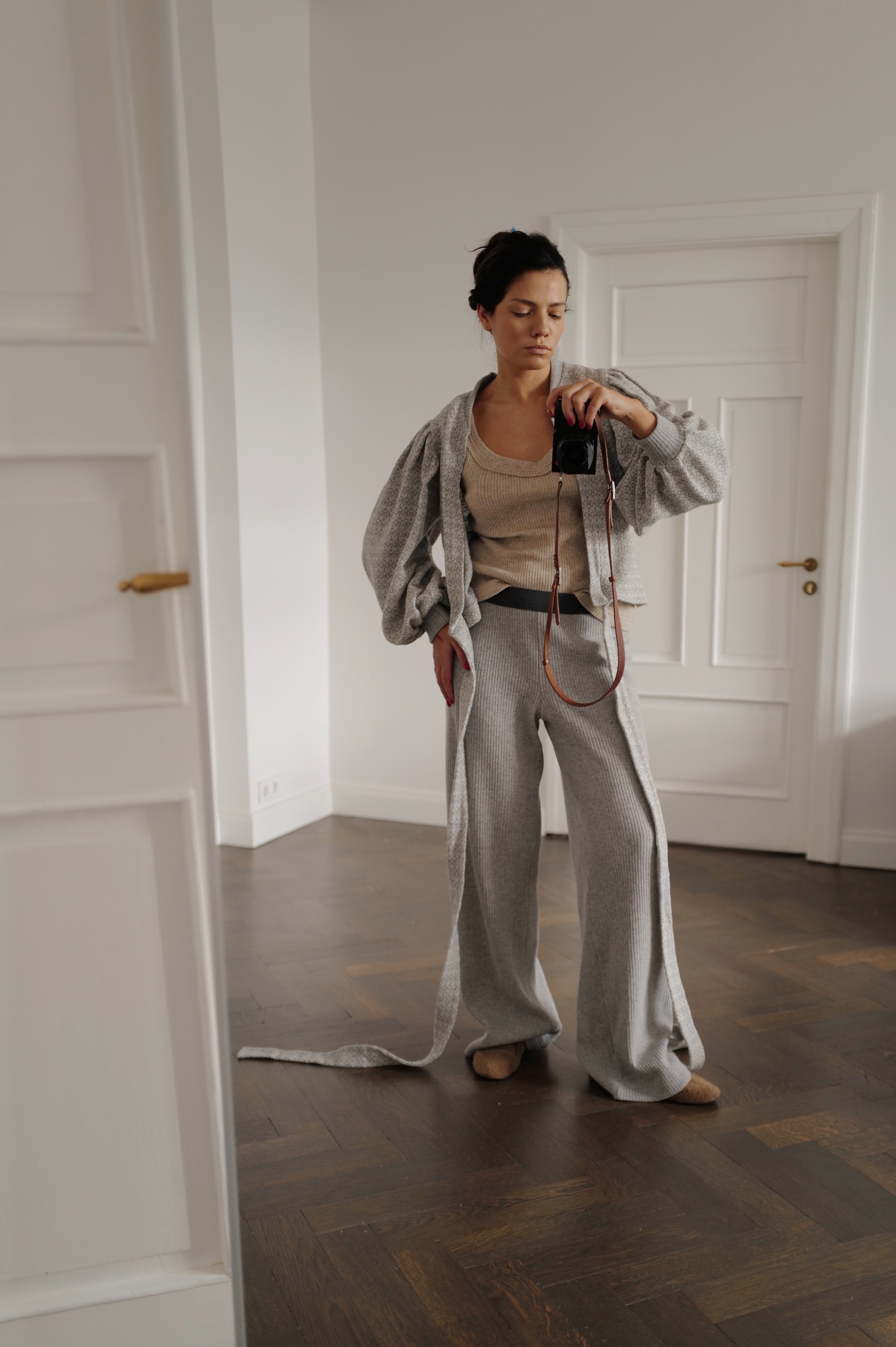 Wool Jaquard Wrap Cardigan YUKI FW24 (Last item)