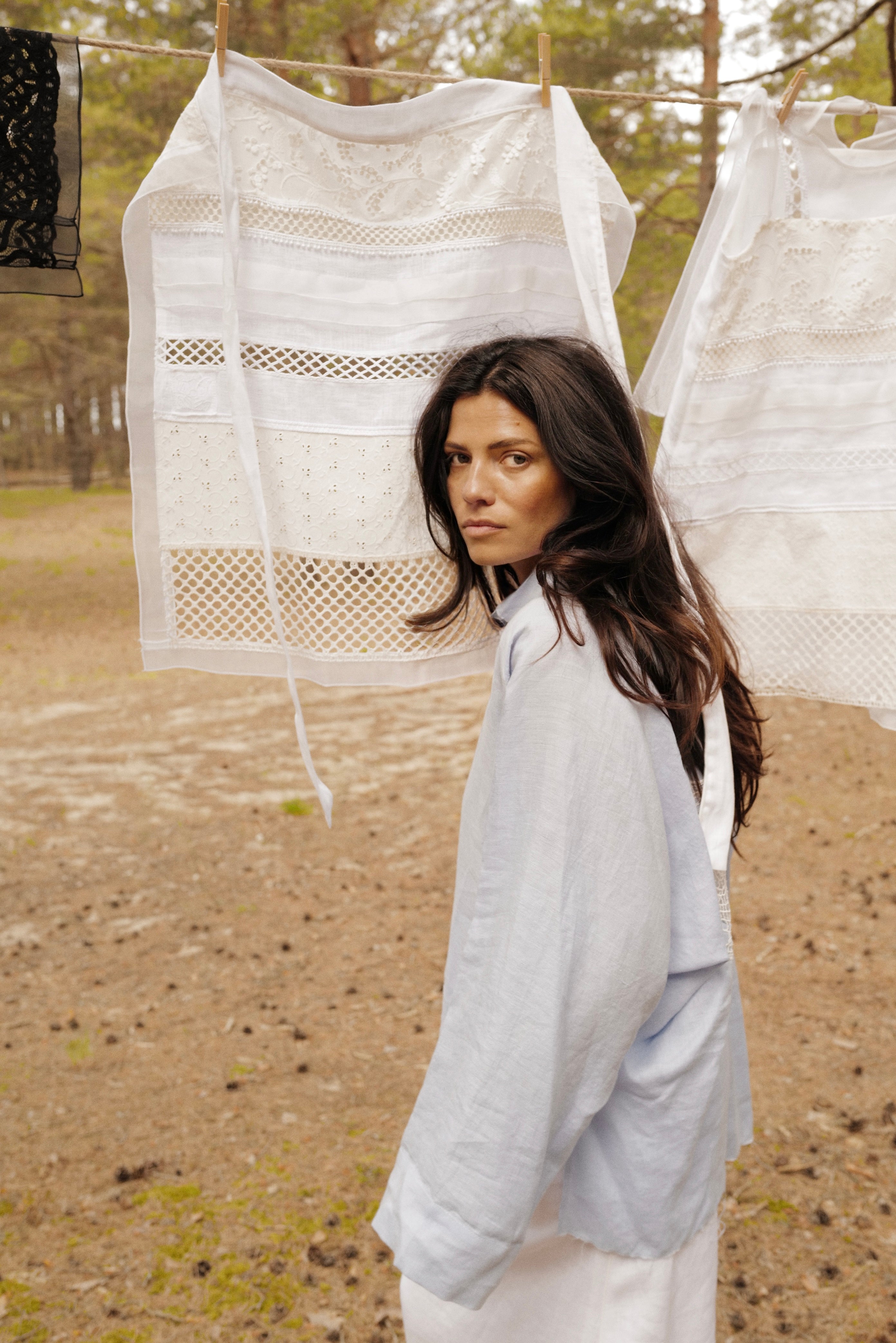 Handcrafted Embroidered Linen Kimono Shirt