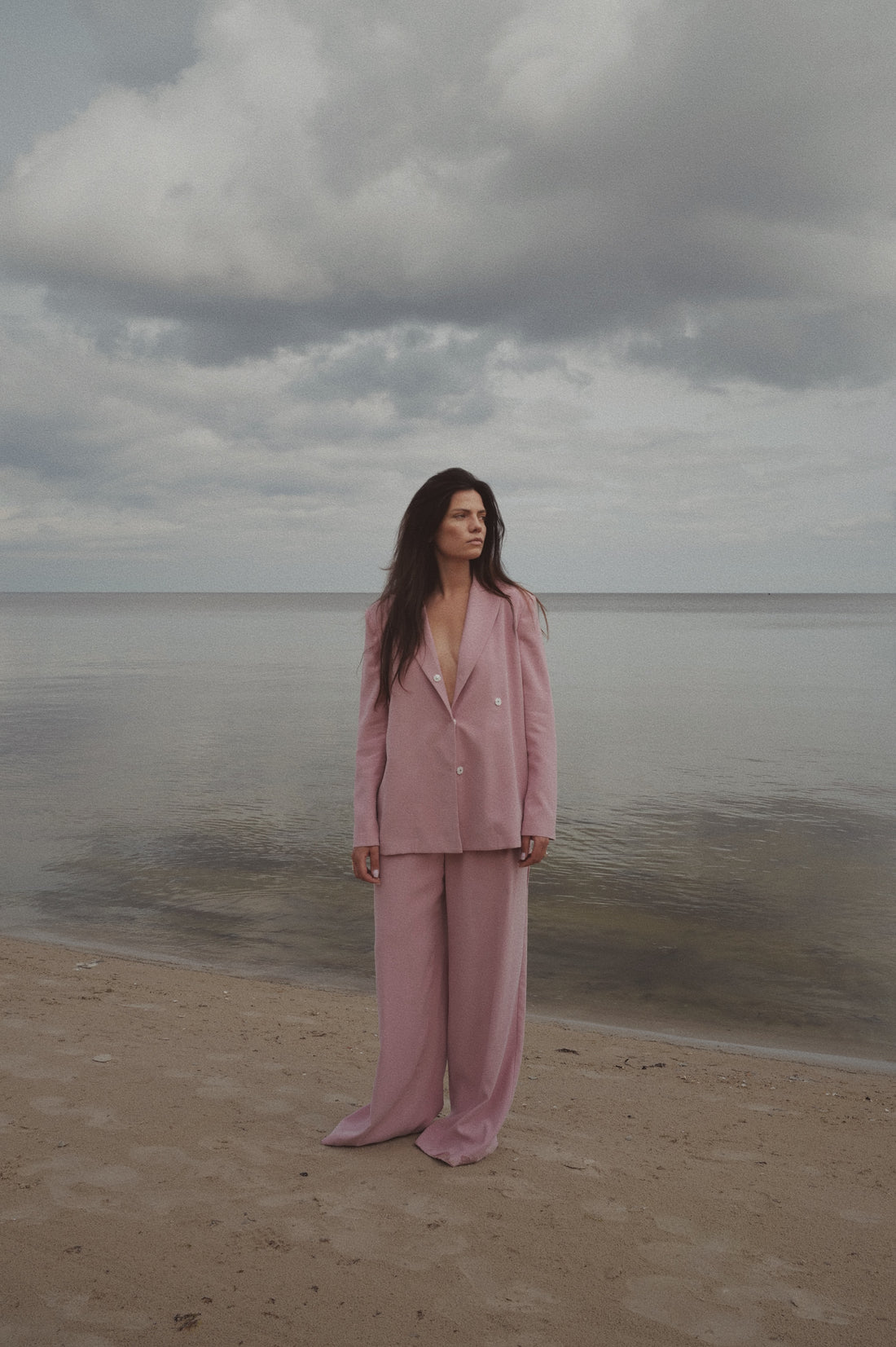 Heavy Cupra Wide-Leg Trousers BLUSH