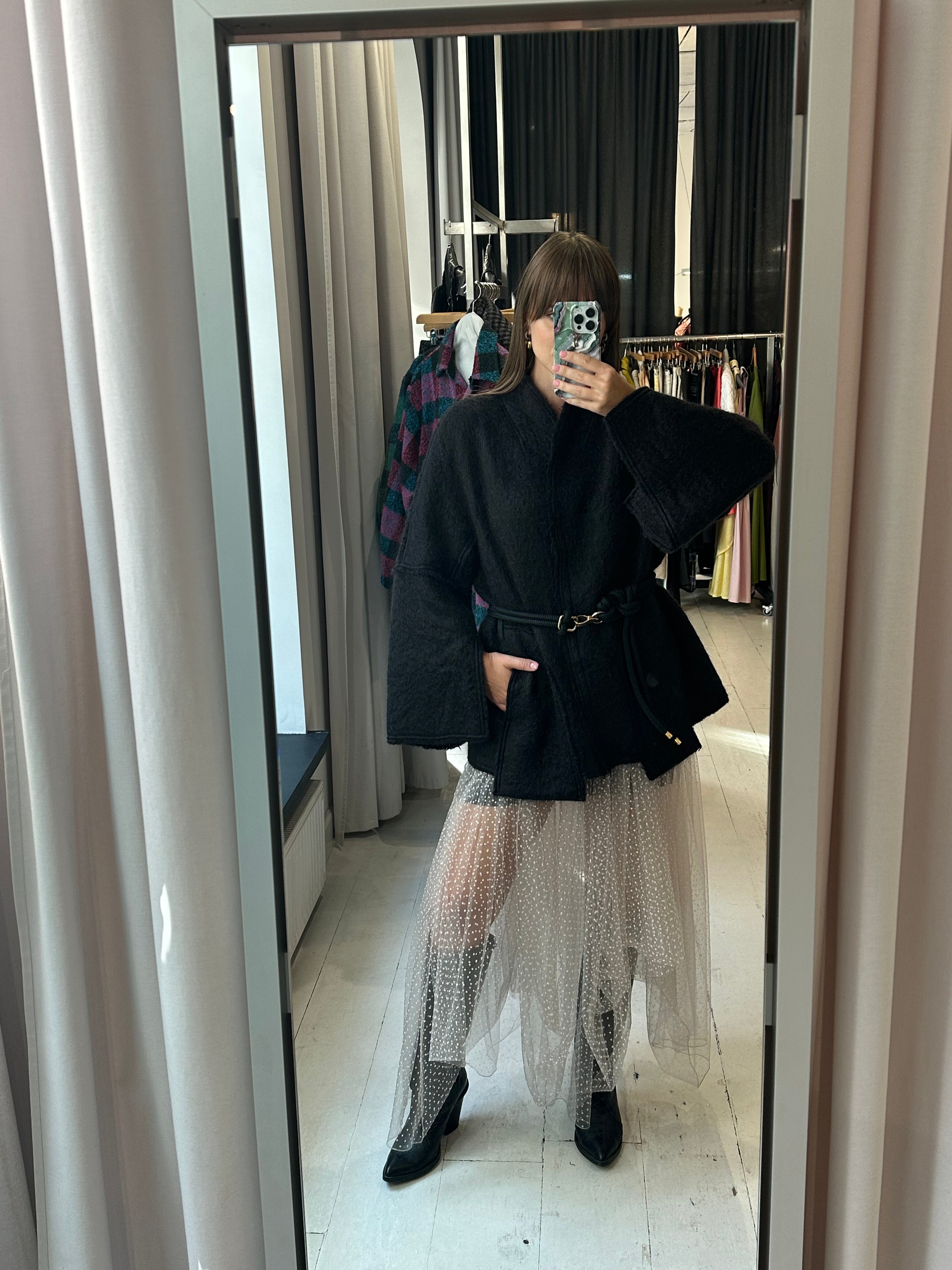 DOTTED TULLE OVERLAY SKIRT AW23/24