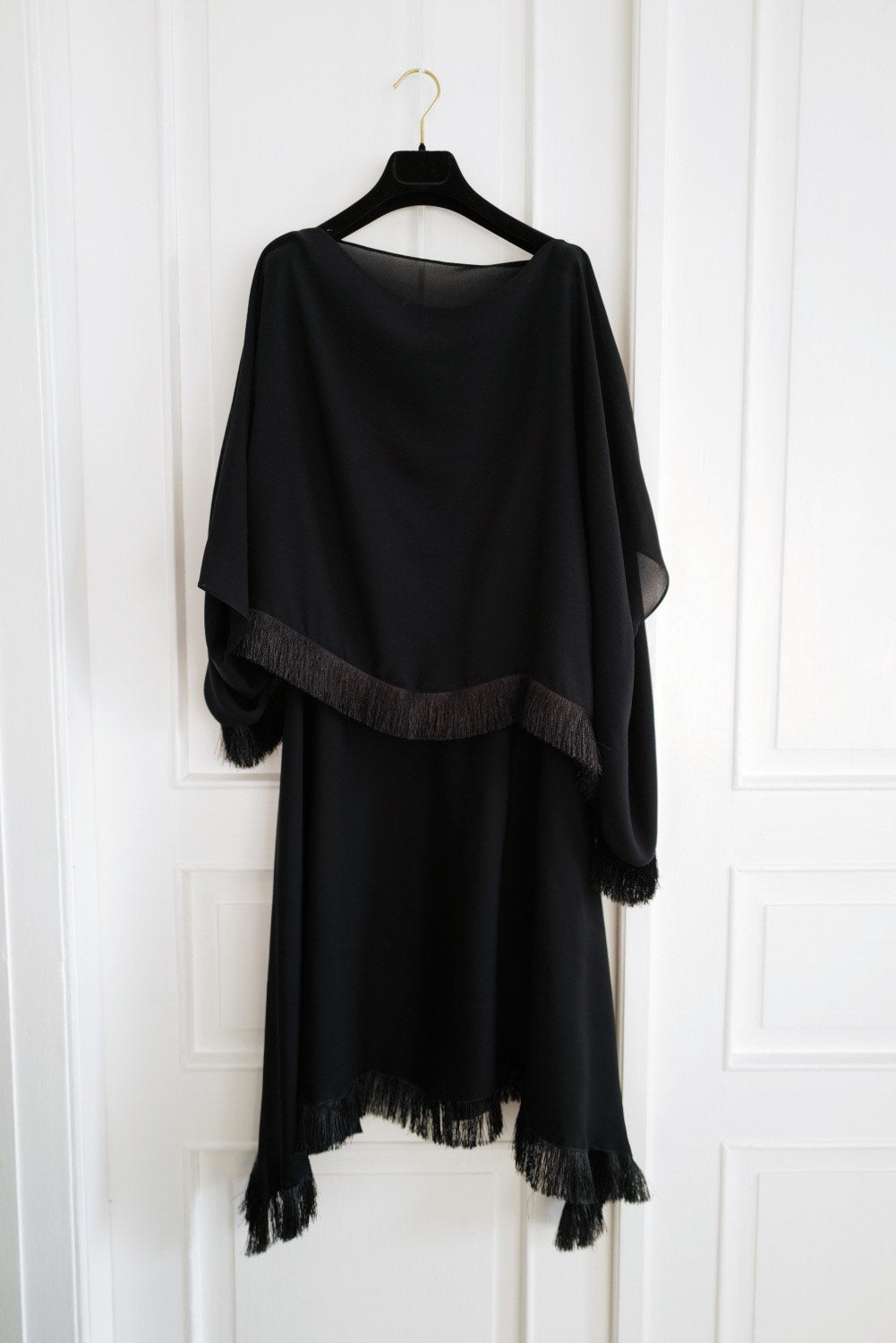Silk Crepe Blouse -Tunic with Fringe NICA (Last item)
