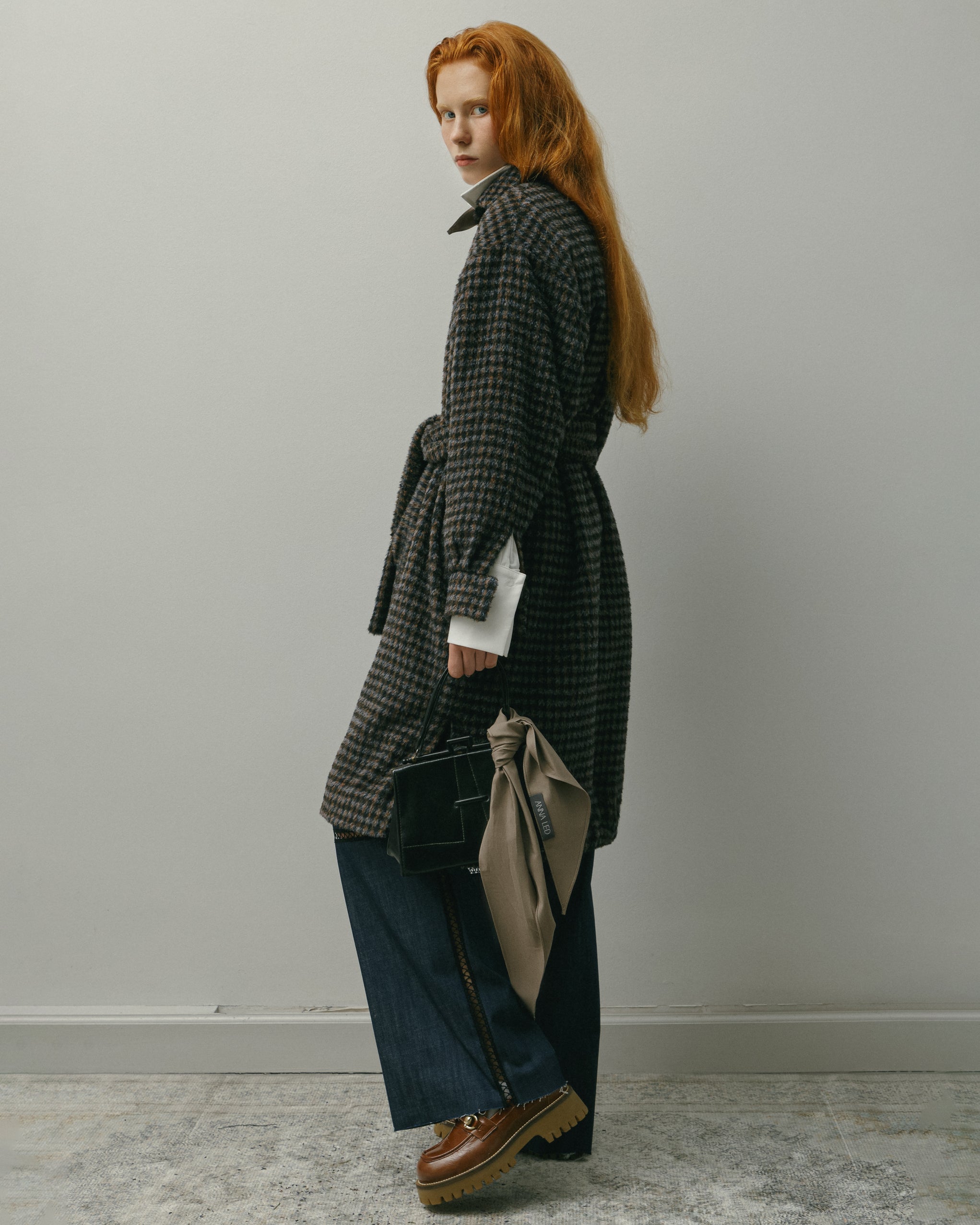 WOOL CHECKERED MIDI COAT AW23/24