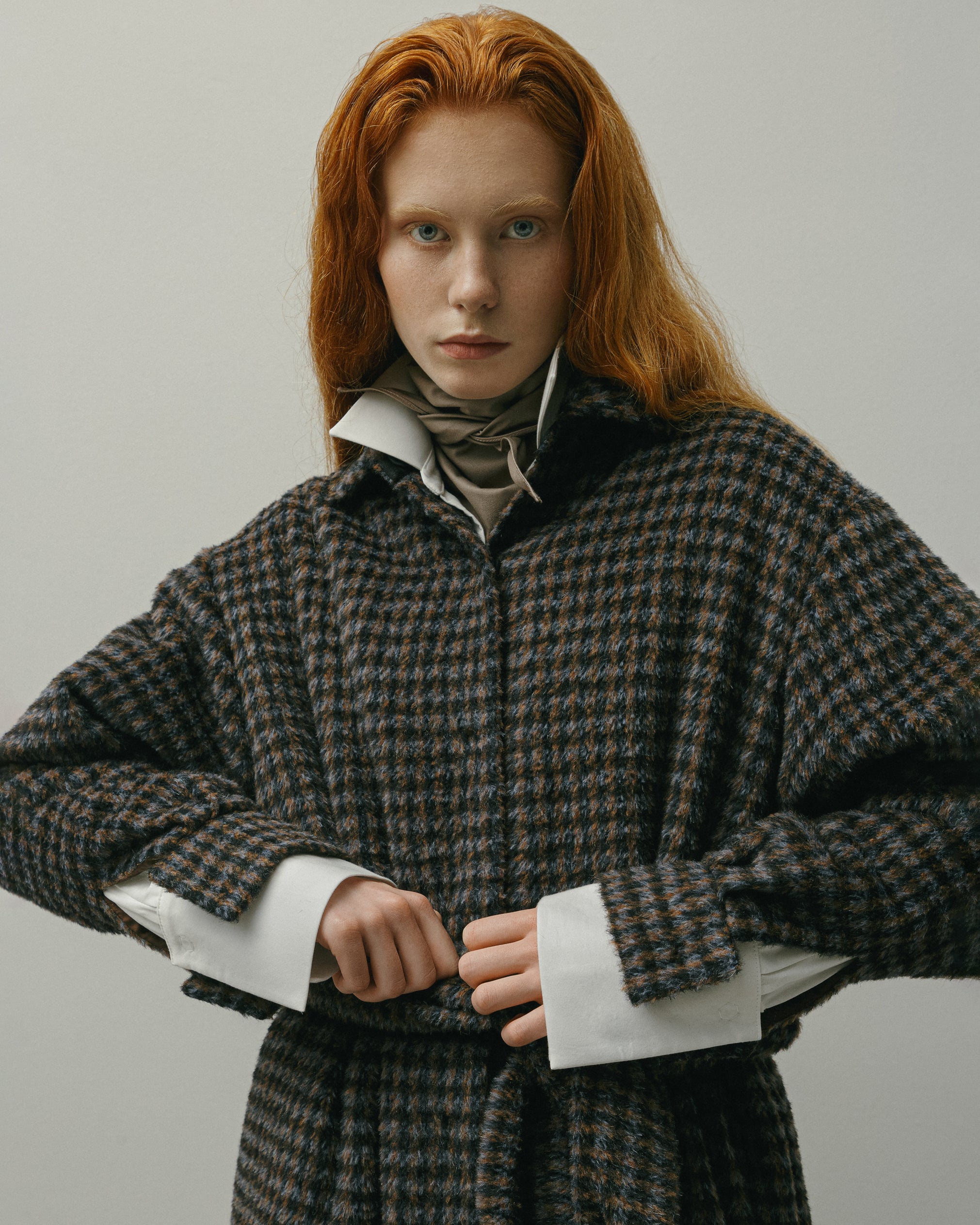 WOOL CHECKERED MIDI COAT AW23/24