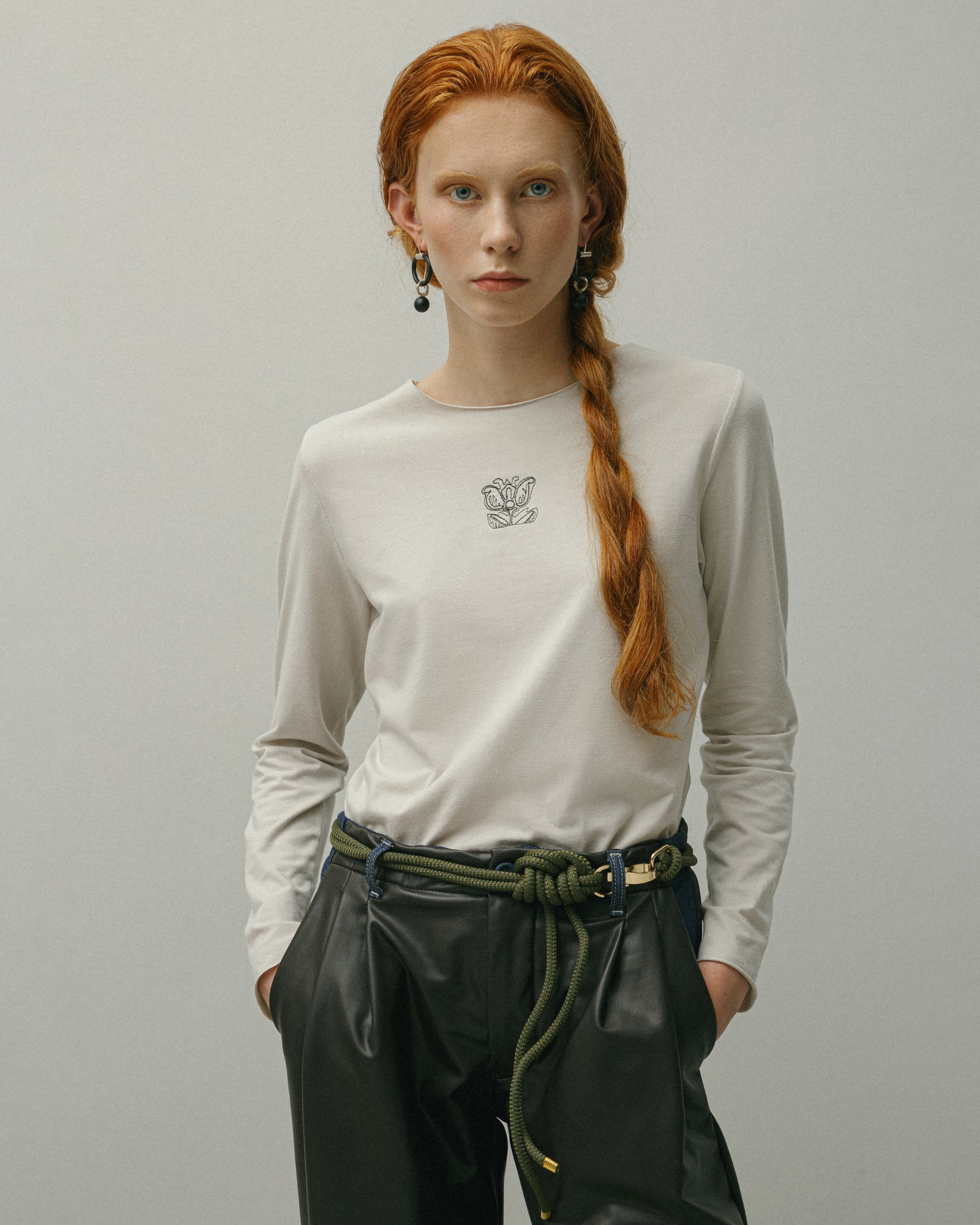 Organic Cotton Long-Sleeve Top In Milk Colour AW23/24