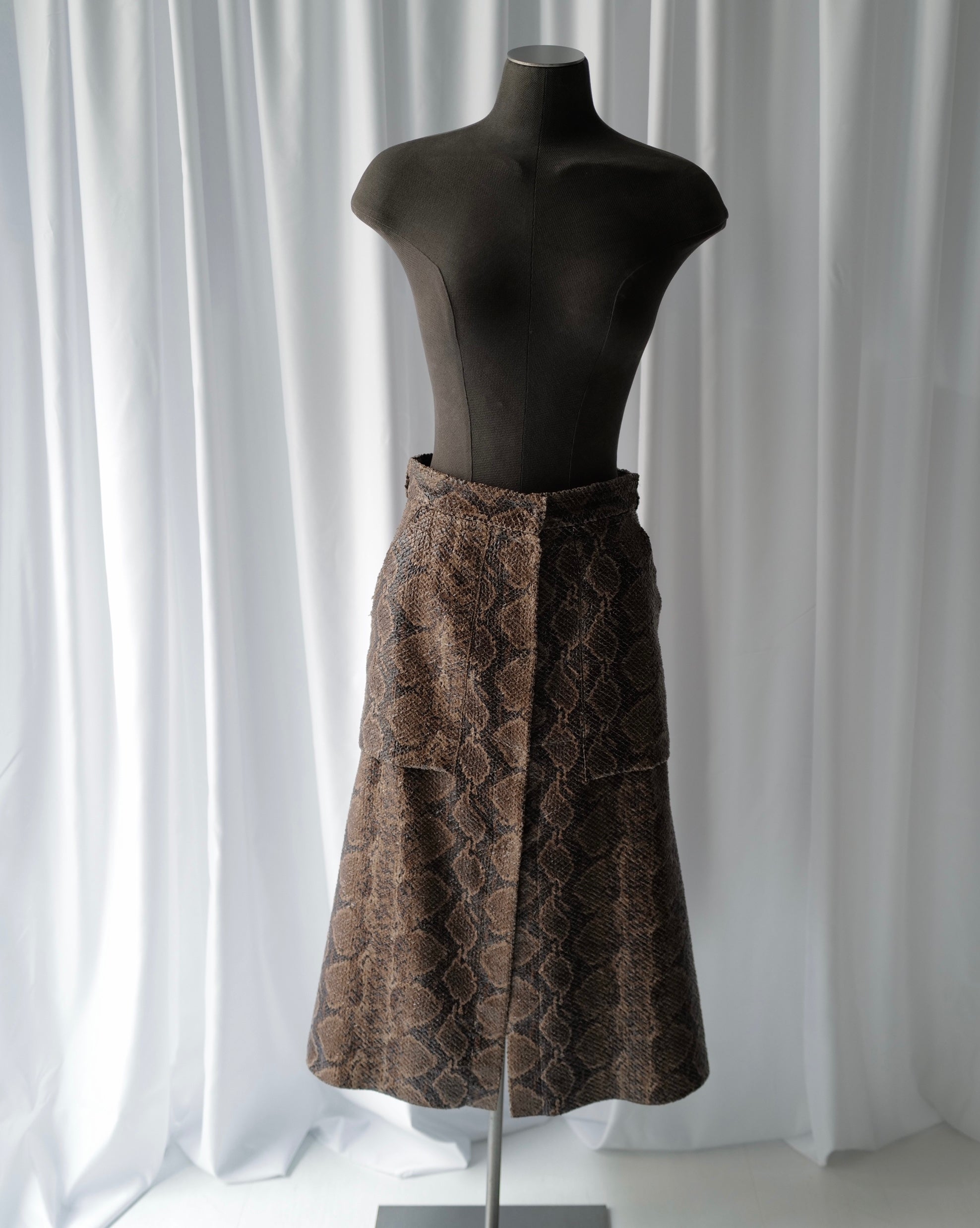 Cotton leather imitation skirt FW18