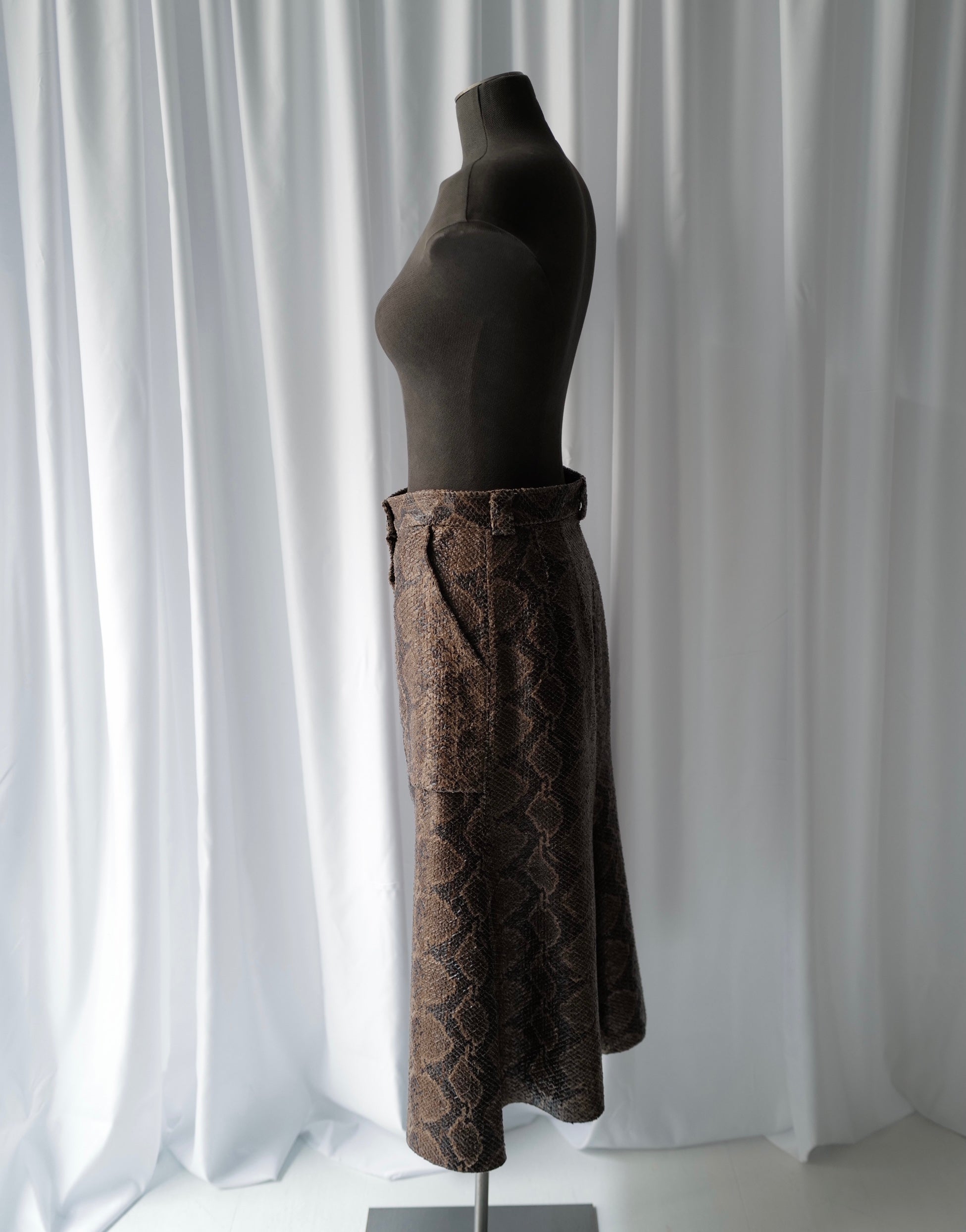 Cotton leather imitation skirt FW18