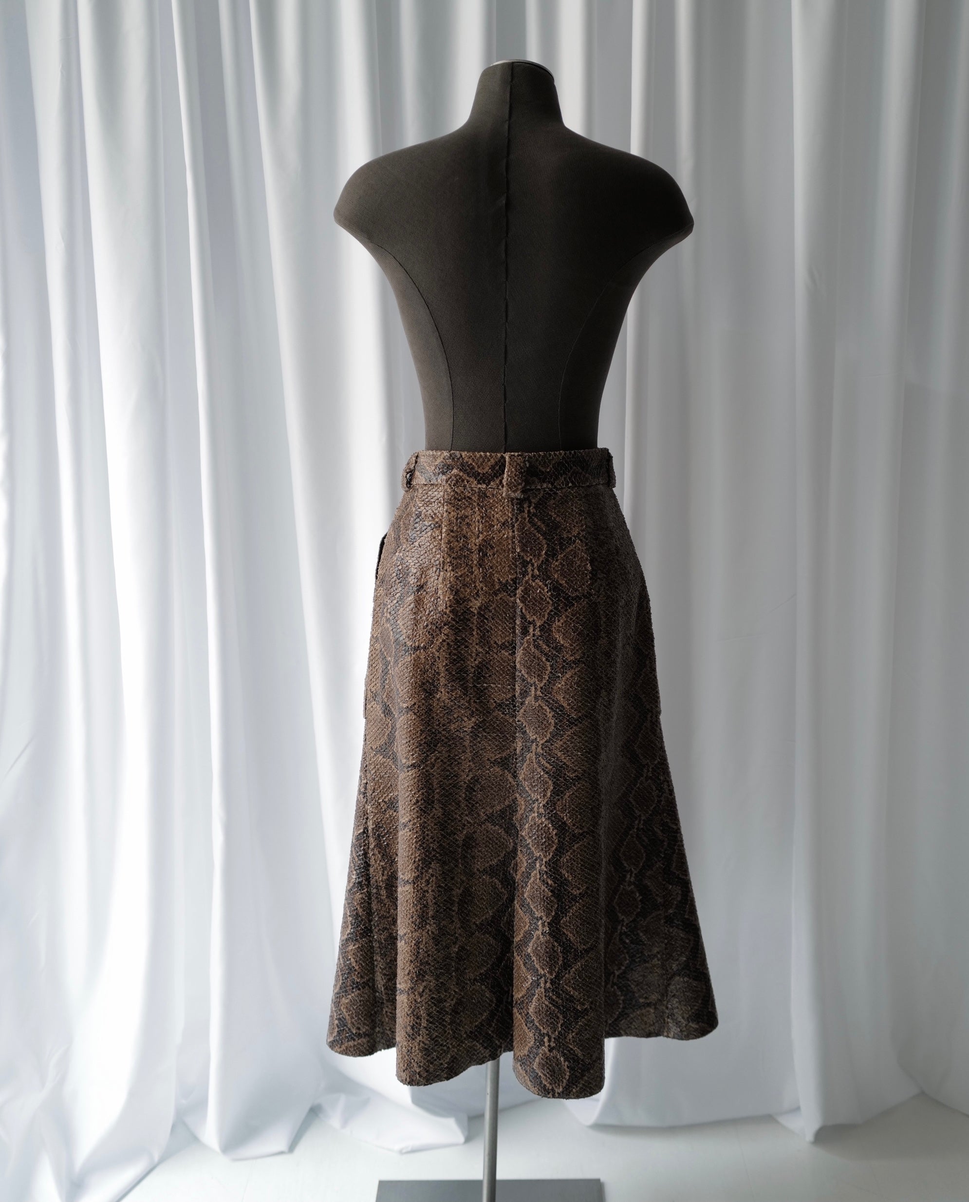 Cotton leather imitation skirt FW18