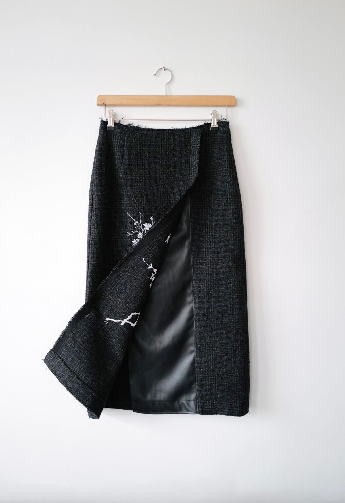 Wool Tweed Skirt with Embroidery SAKURA FW26/27