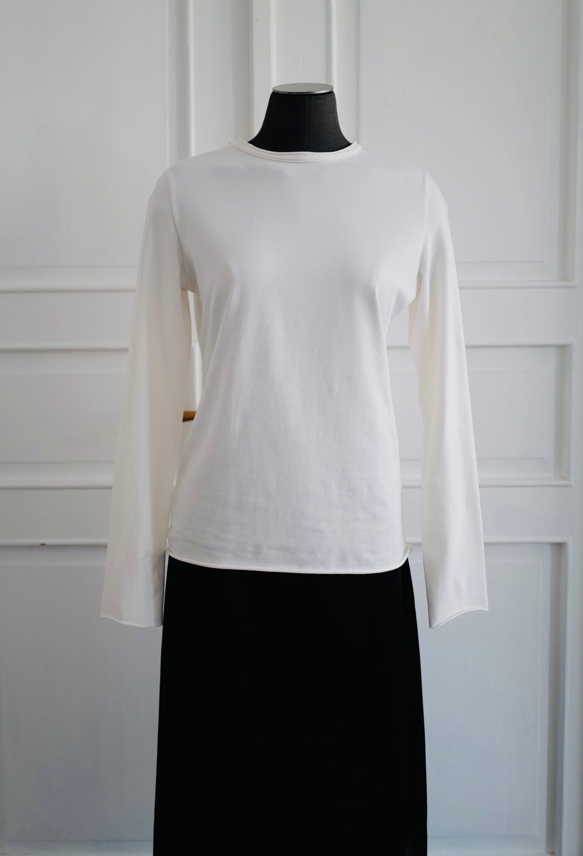 Organic Cotton Slim Long-Sleeve WHITE